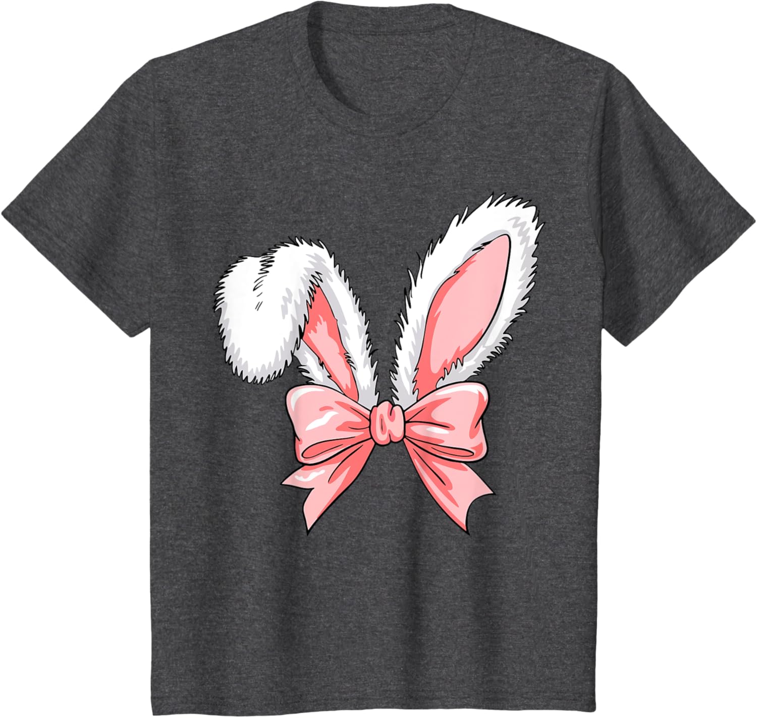 Kids Easter Bunny Ears Pink Coquette Bow Easter Day Women Girl T-Shirt