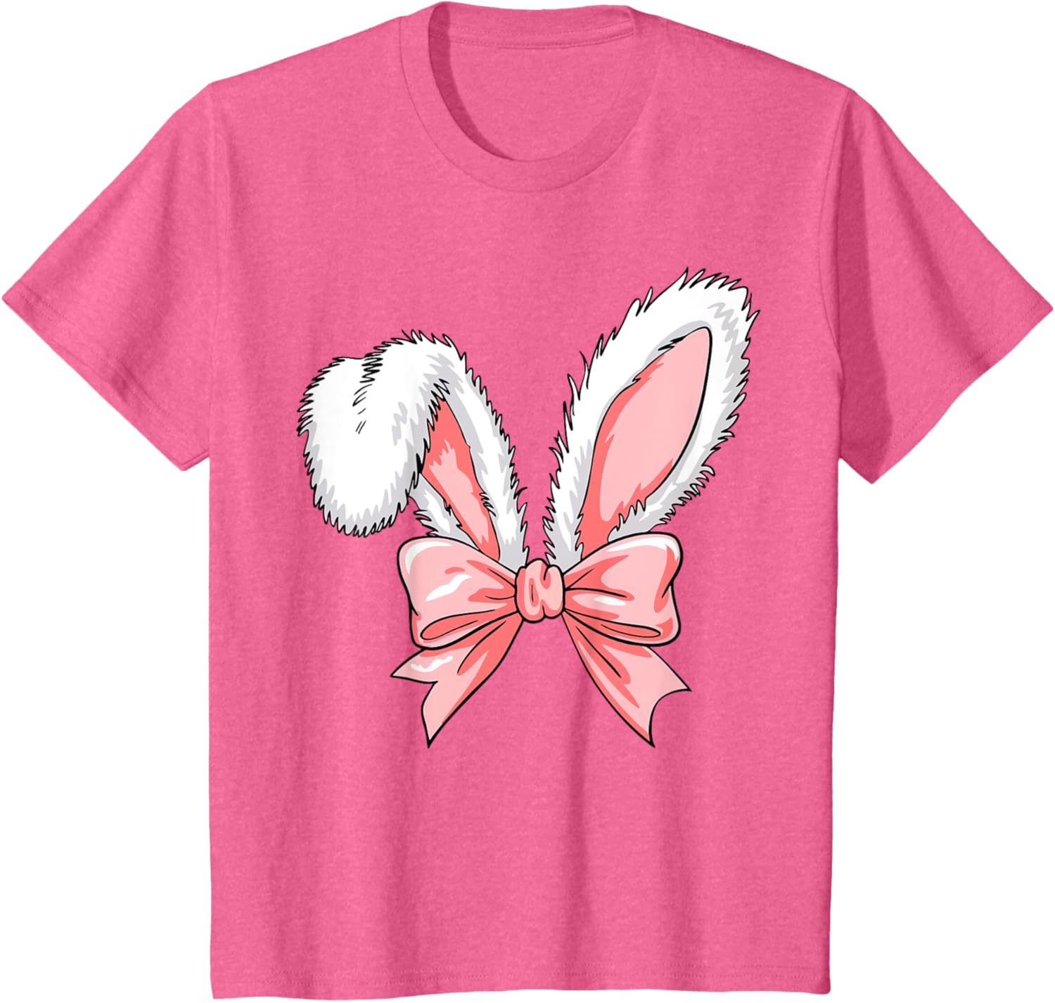 Kids Easter Bunny Ears Pink Coquette Bow Easter Day Women Girl T-Shirt