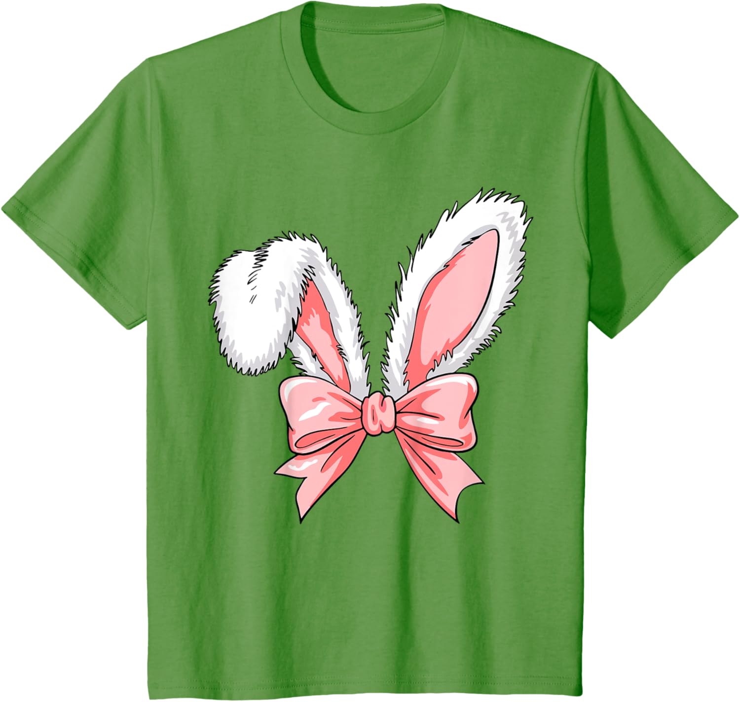 Kids Easter Bunny Ears Pink Coquette Bow Easter Day Women Girl T-Shirt