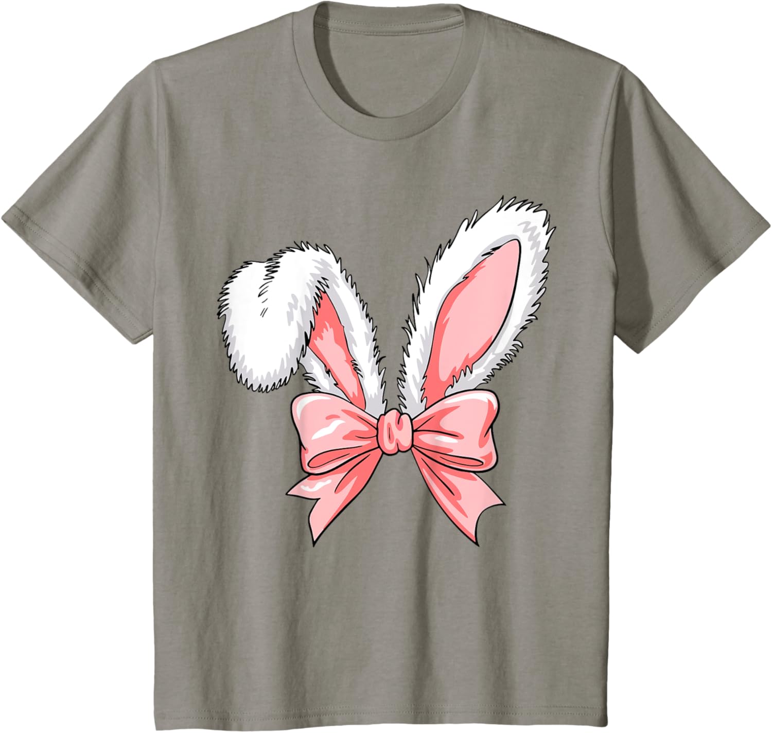 Kids Easter Bunny Ears Pink Coquette Bow Easter Day Women Girl T-Shirt