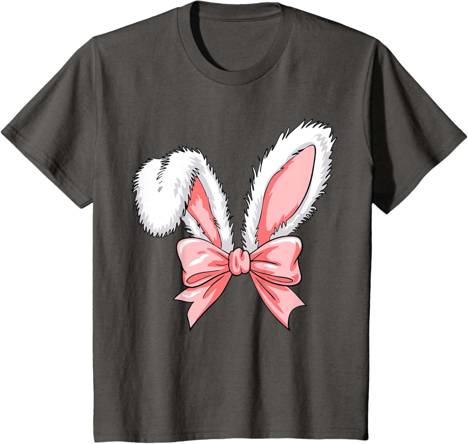 Kids Easter Bunny Ears Pink Coquette Bow Easter Day Women Girl T-Shirt