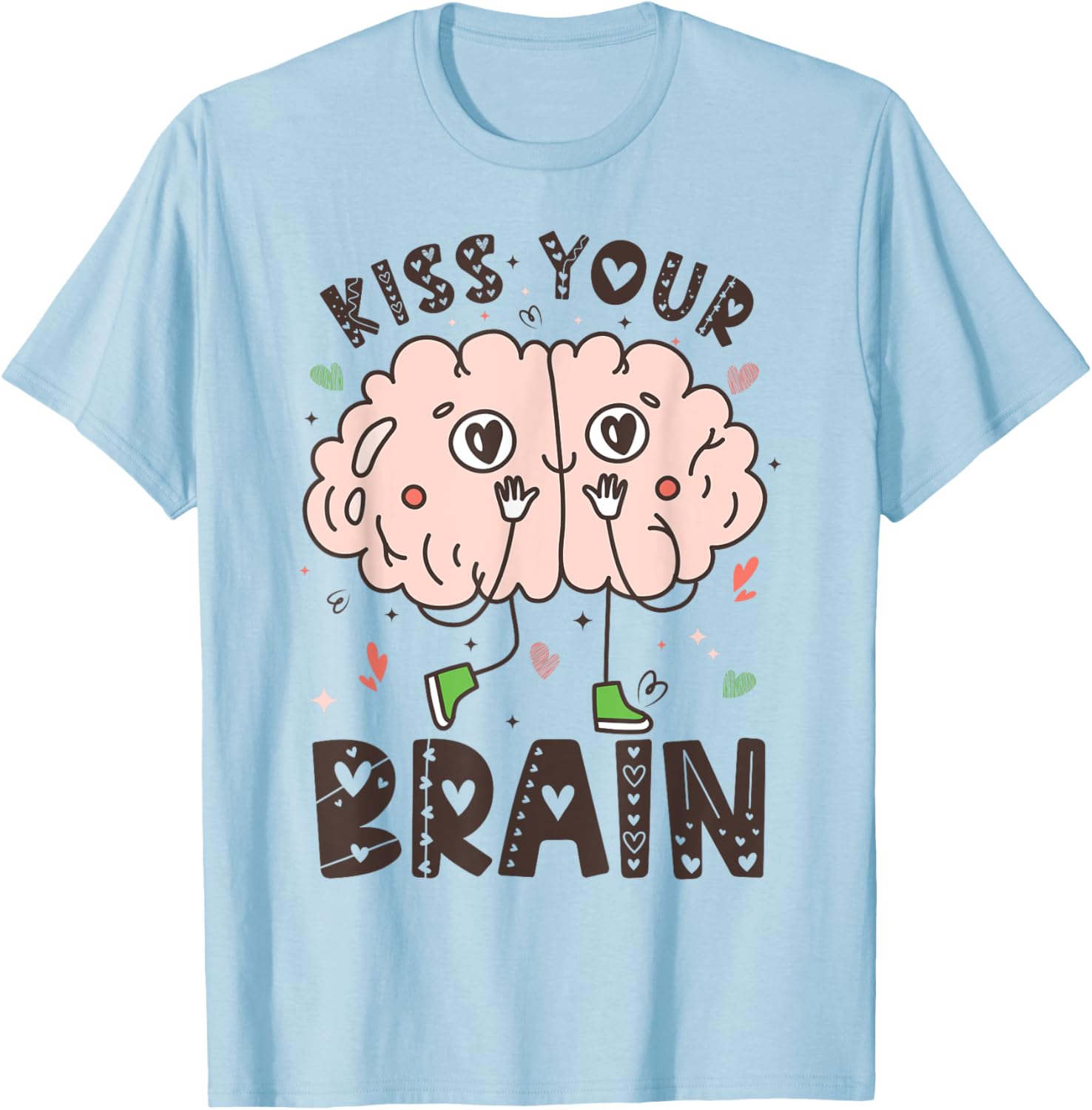 Kiss Your Brain Valentines Test Day Teacher Student Squad T-Shirt