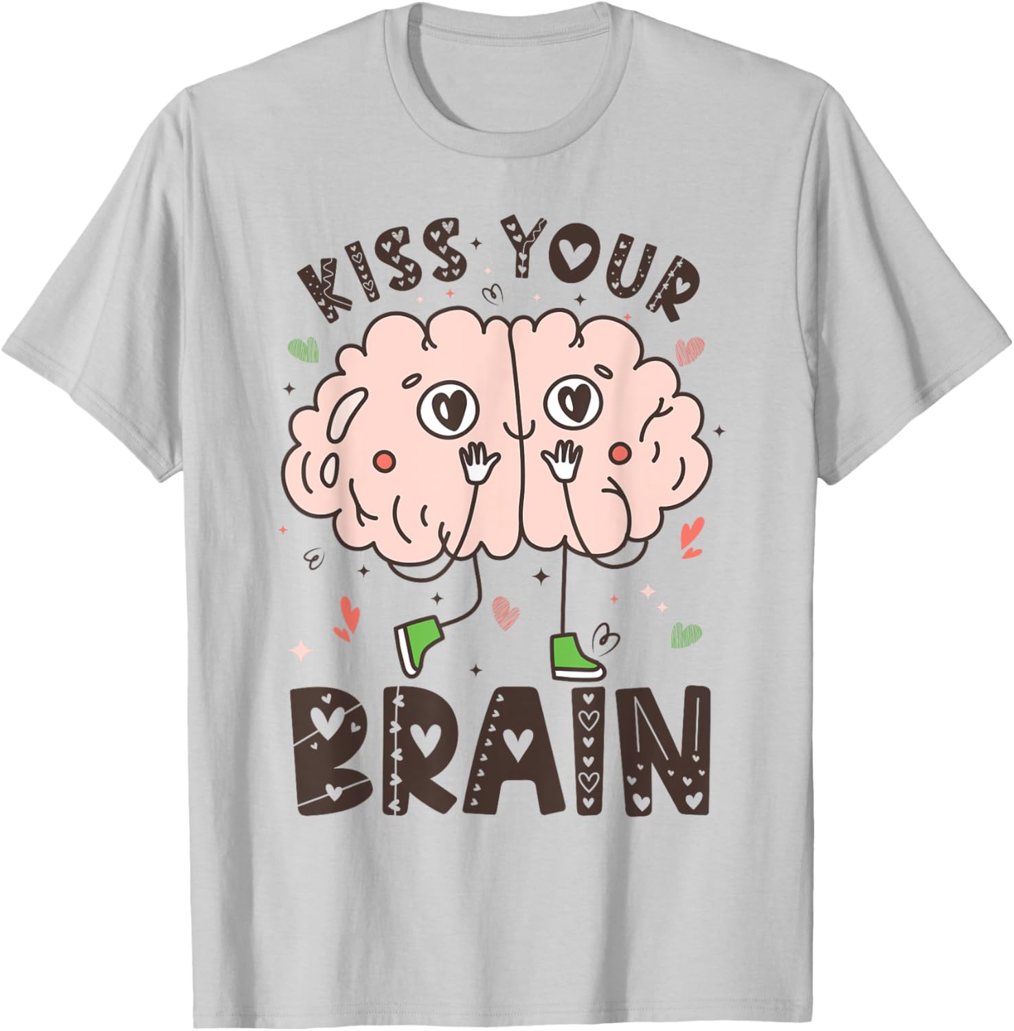 Kiss Your Brain Valentines Test Day Teacher Student Squad T-Shirt