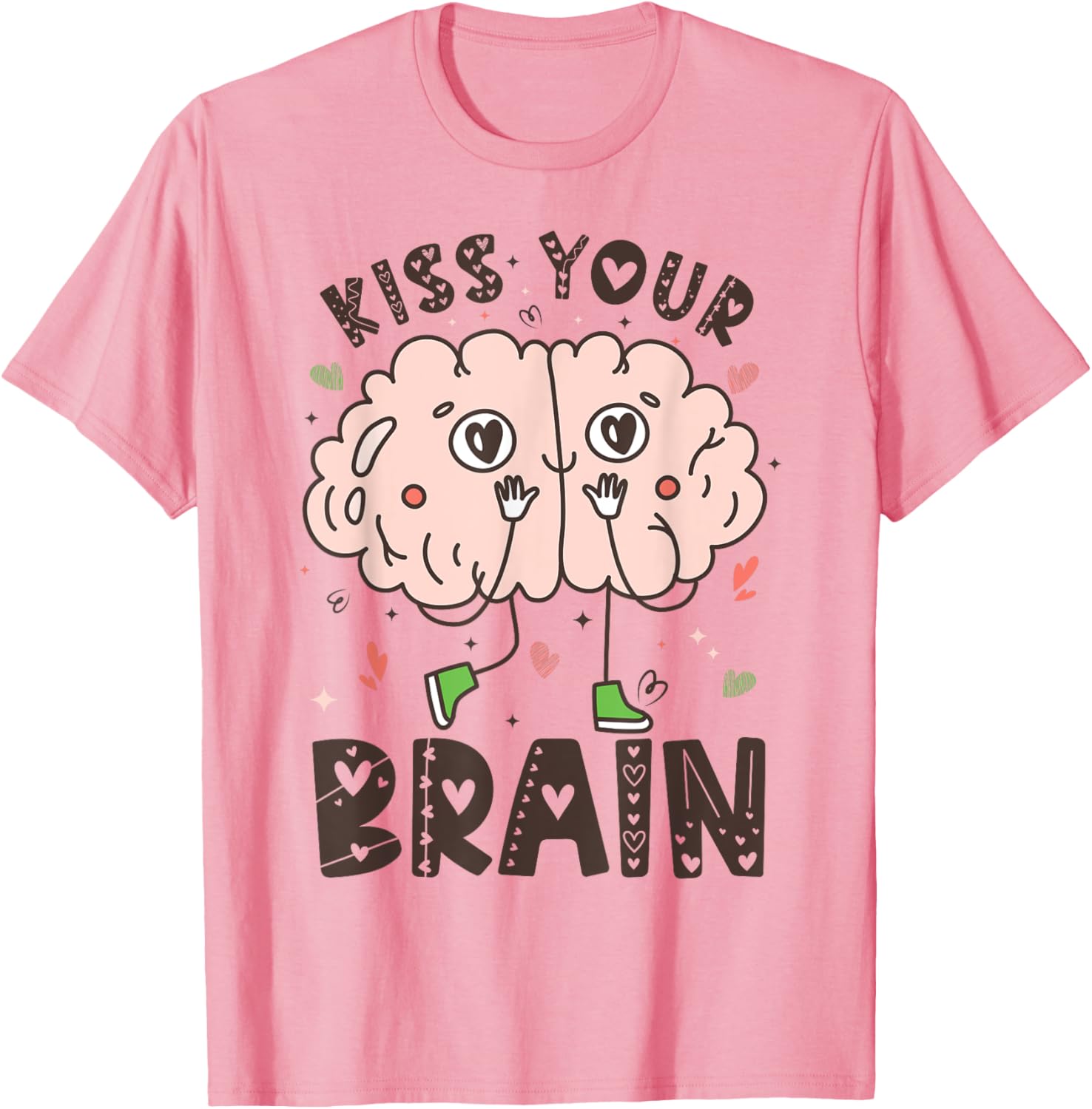Kiss Your Brain Valentines Test Day Teacher Student Squad T-Shirt