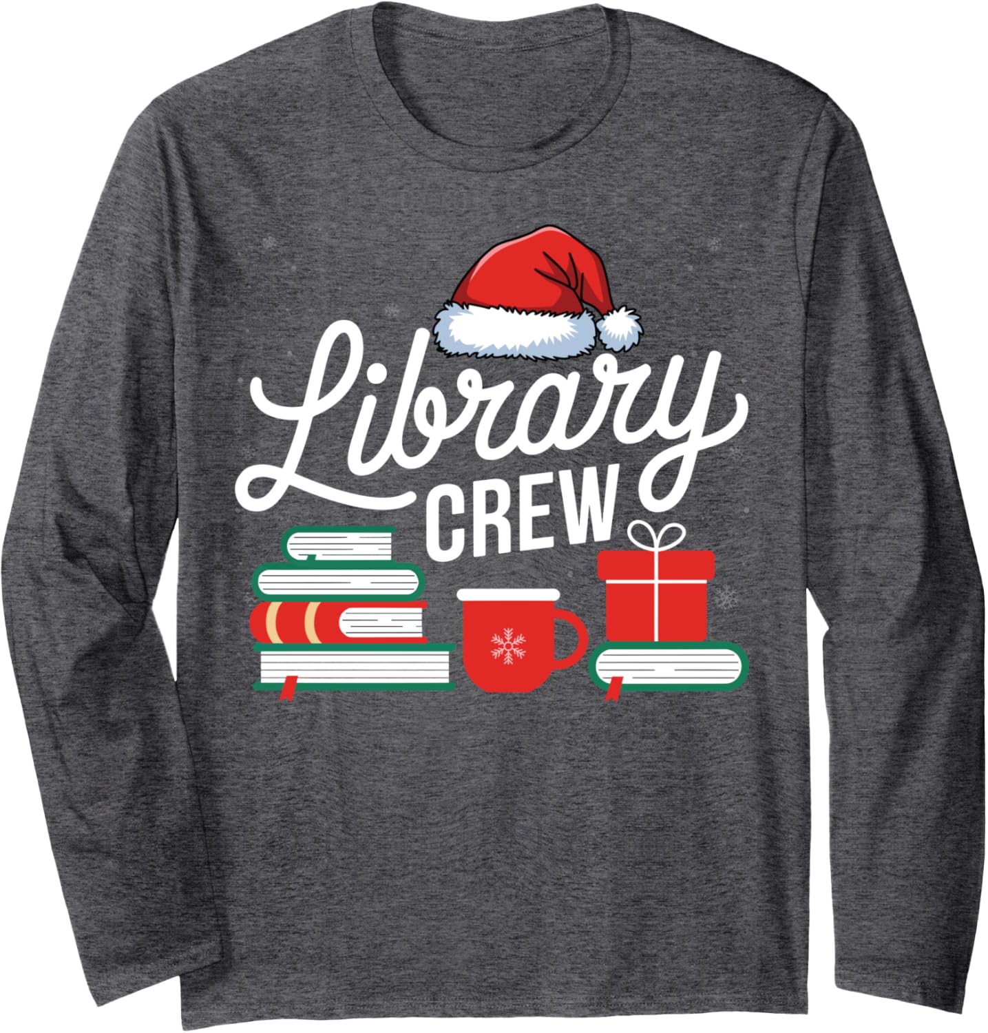 Library Crew Book Lovers Librarian Xmas Holiday Christmas Long Sleeve T-Shirt