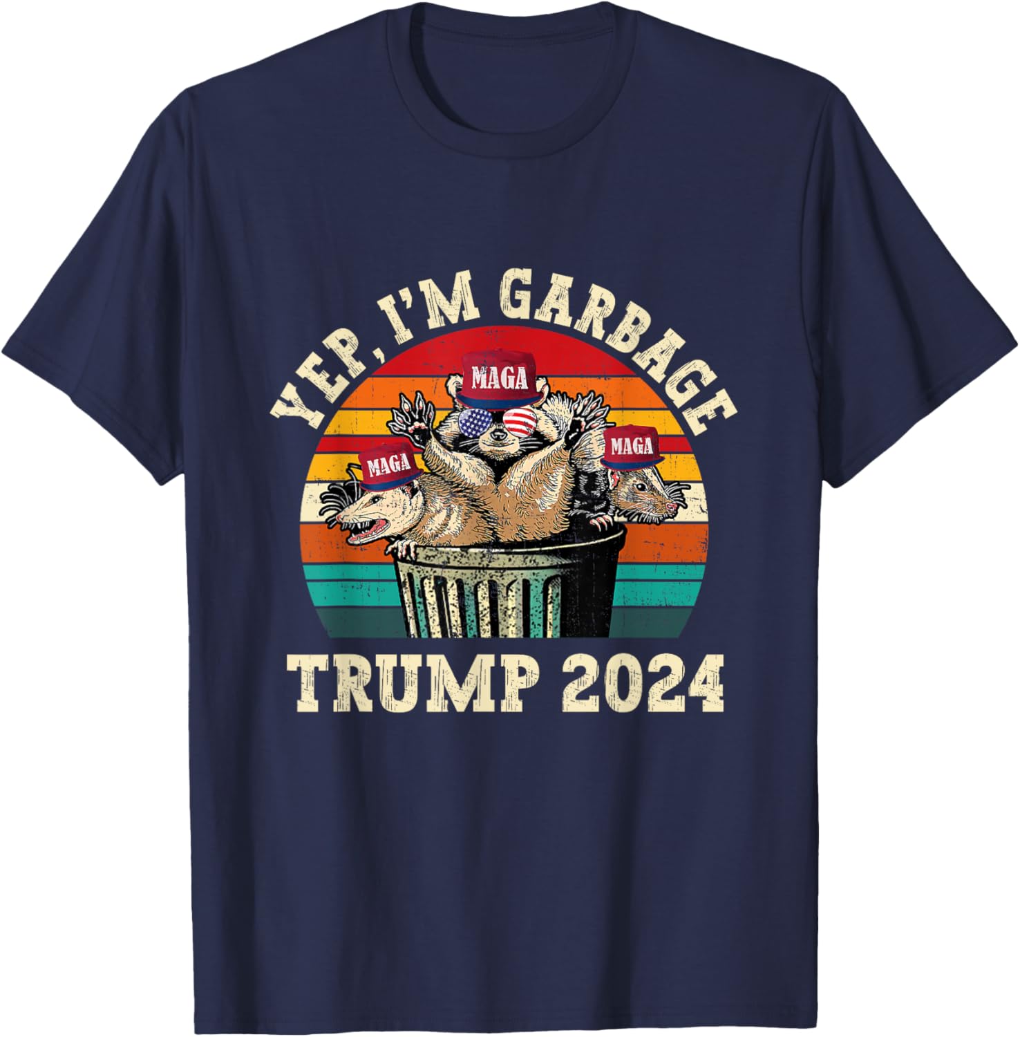 Maga Raccoon Garbage Crew Trump 2024 Republican Garbage T-Shirt