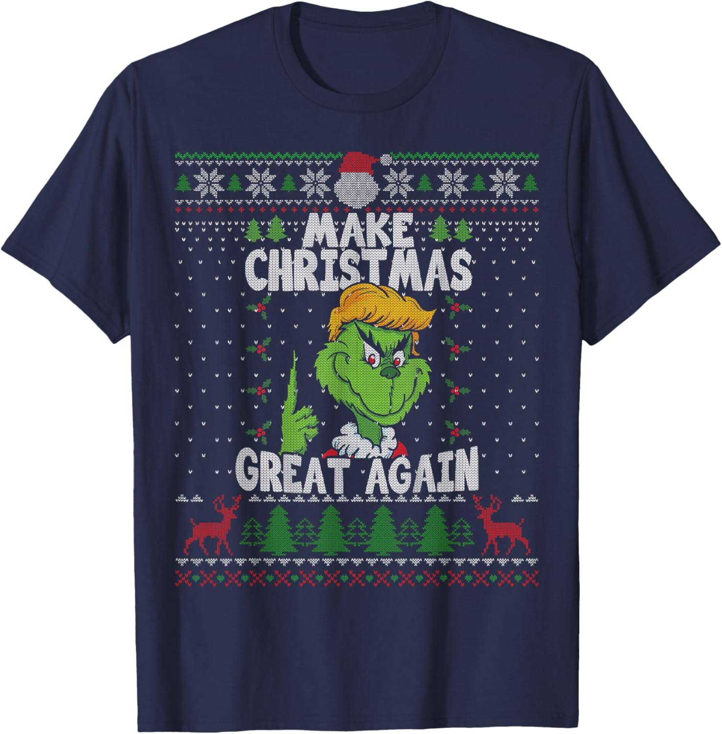 Make Christmas Great Again Donald Trump Xmas Funny Gift T-Shirt