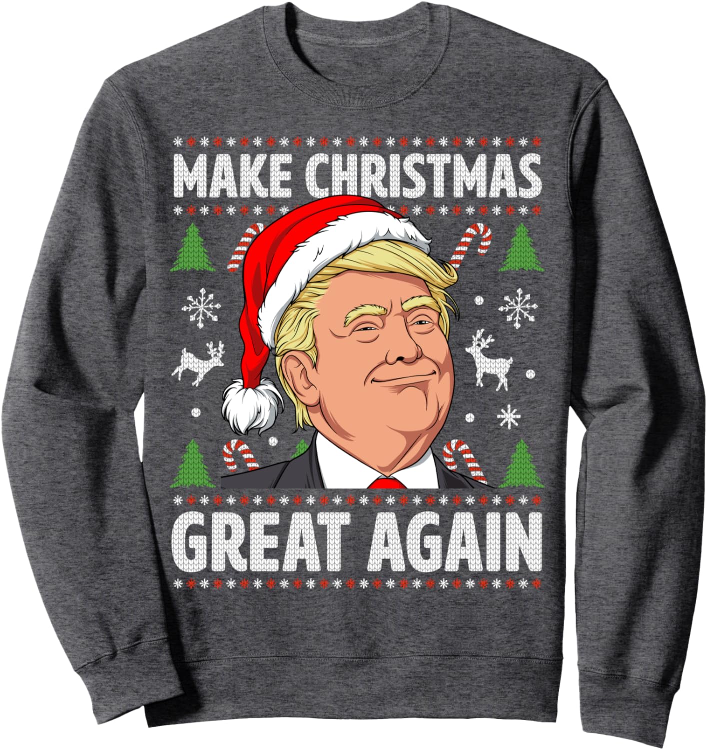 Make Christmas Great Again Funny Trump Ugly Christmas Men Sweatshirt