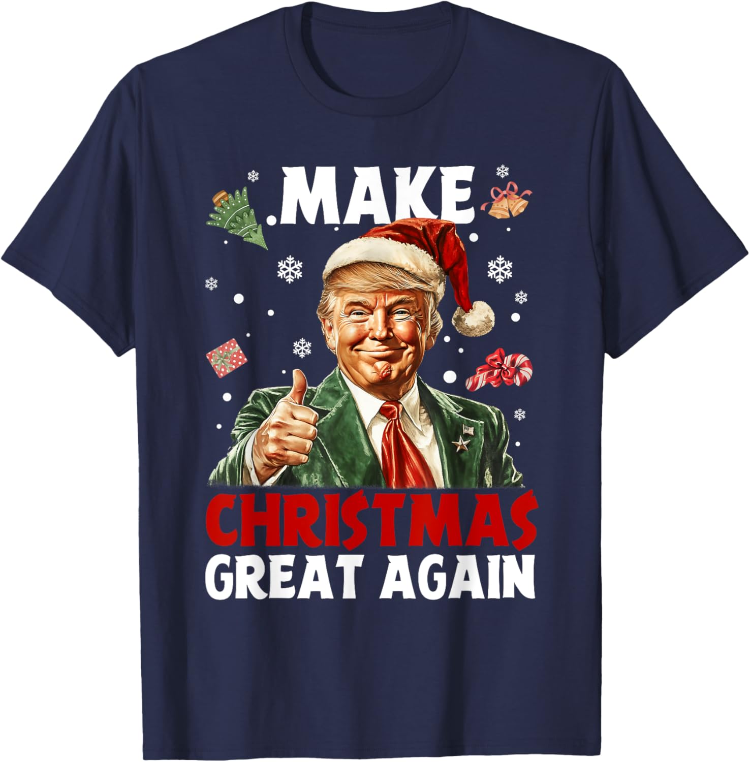 Make Christmas Great Again Santa Funny Trump Xmas Pajamas T-Shirt