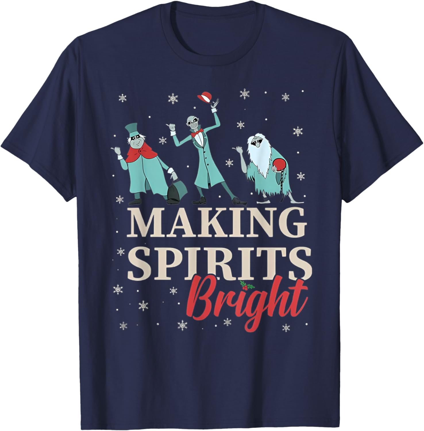 Making Spirits Bright Christmas Haunted Ghosts T-Shirt