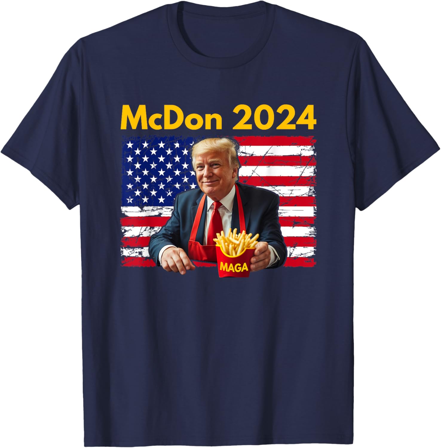 McDon 2024 Funny Donald Trump French Fry Cooking Fries T-Shirt