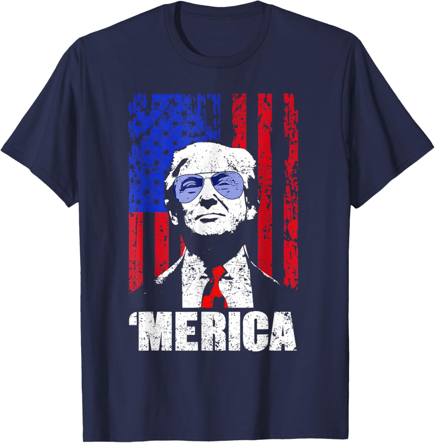 'MERICA TRUMP Happy 4th Of July Trump American Flag Gifts T-Shirt