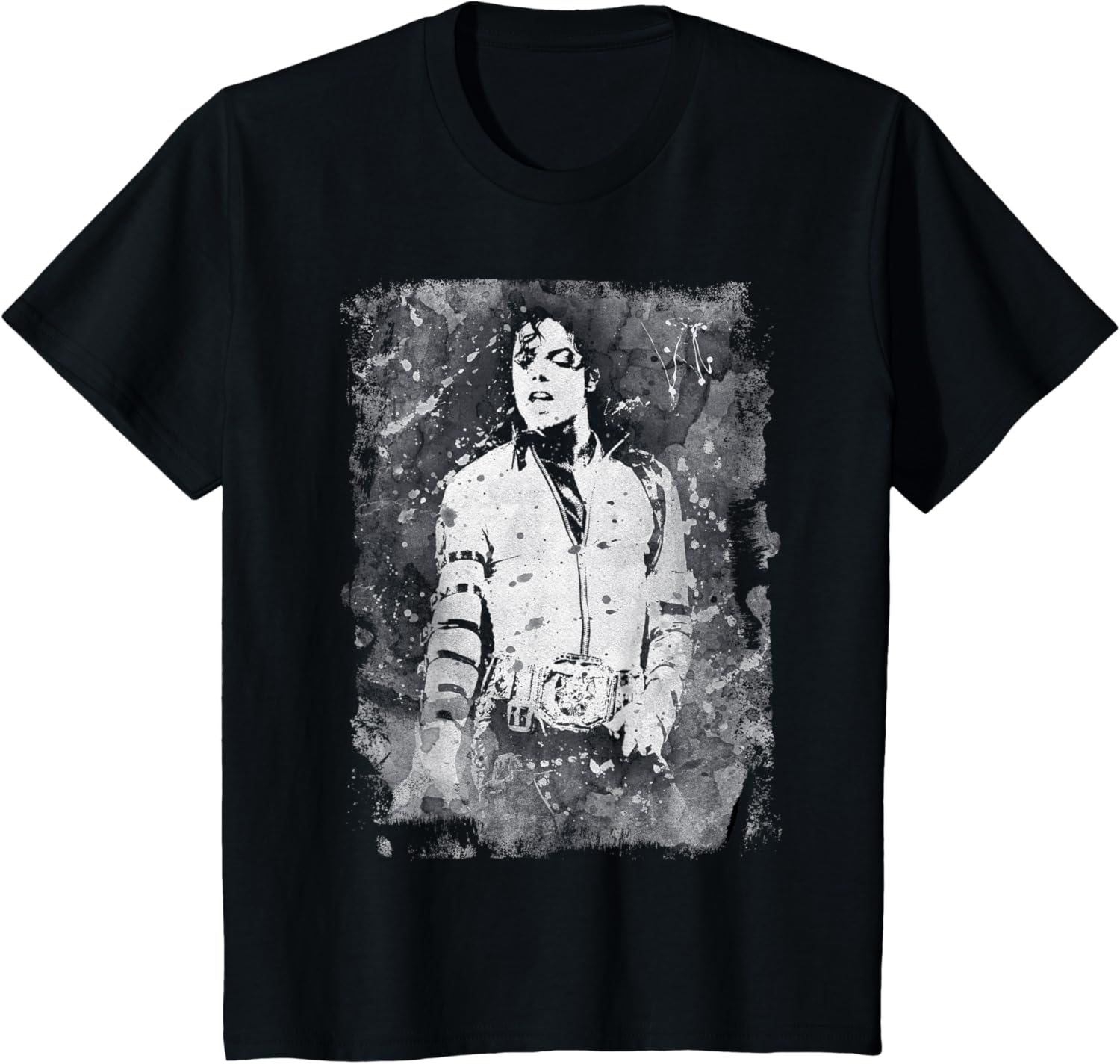 Michael Jackson Bad World Tour 1988 Black And White Splatter T-Shirt