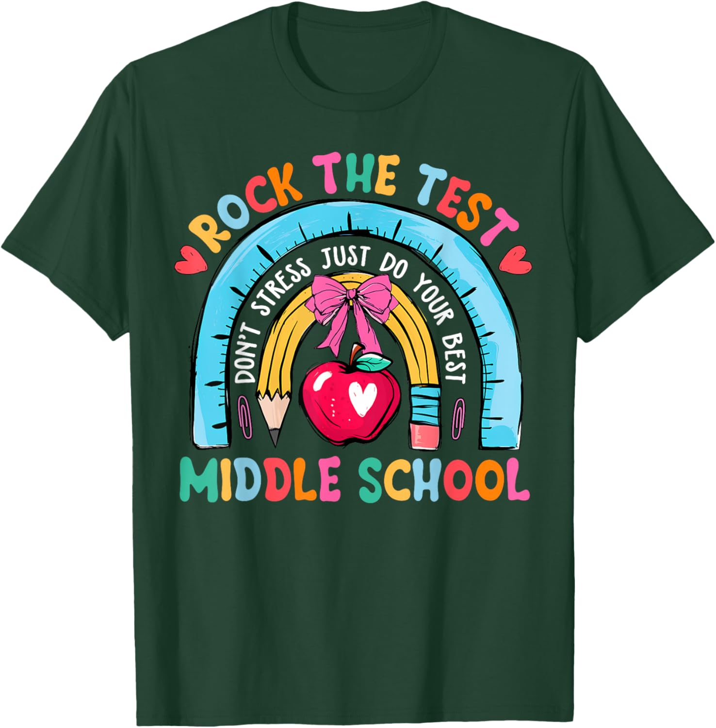 Middle School Teacher Rock The Test Day Testing Day T-Shirt