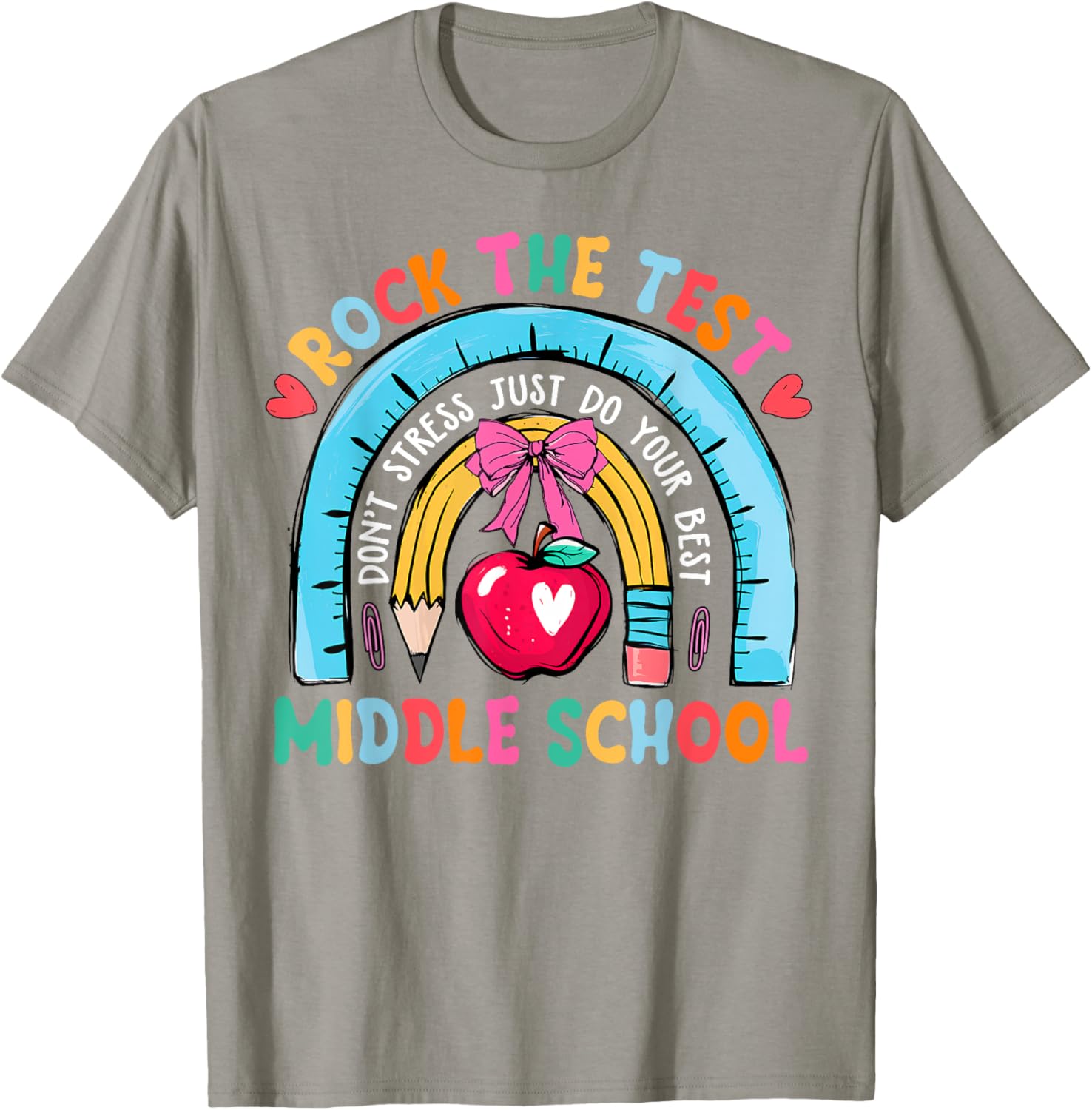 Middle School Teacher Rock The Test Day Testing Day T-Shirt
