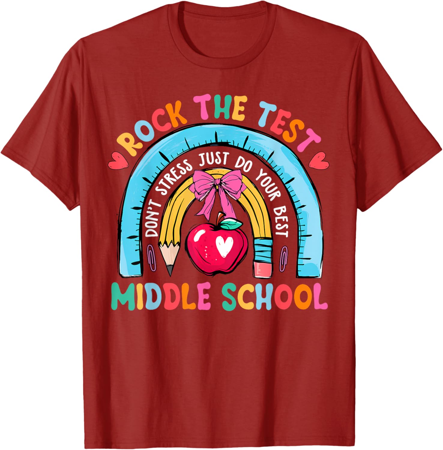 Middle School Teacher Rock The Test Day Testing Day T-Shirt