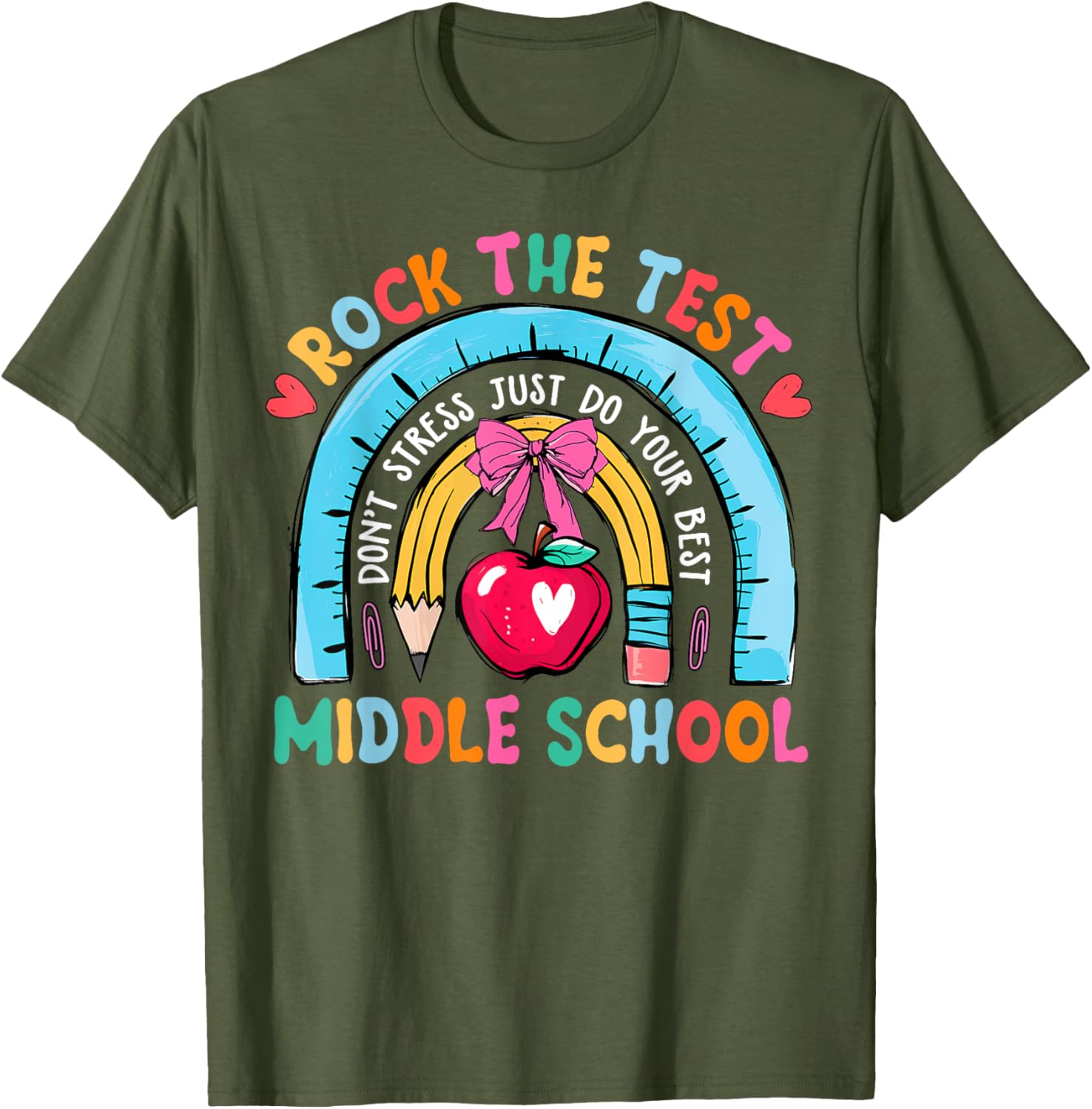 Middle School Teacher Rock The Test Day Testing Day T-Shirt