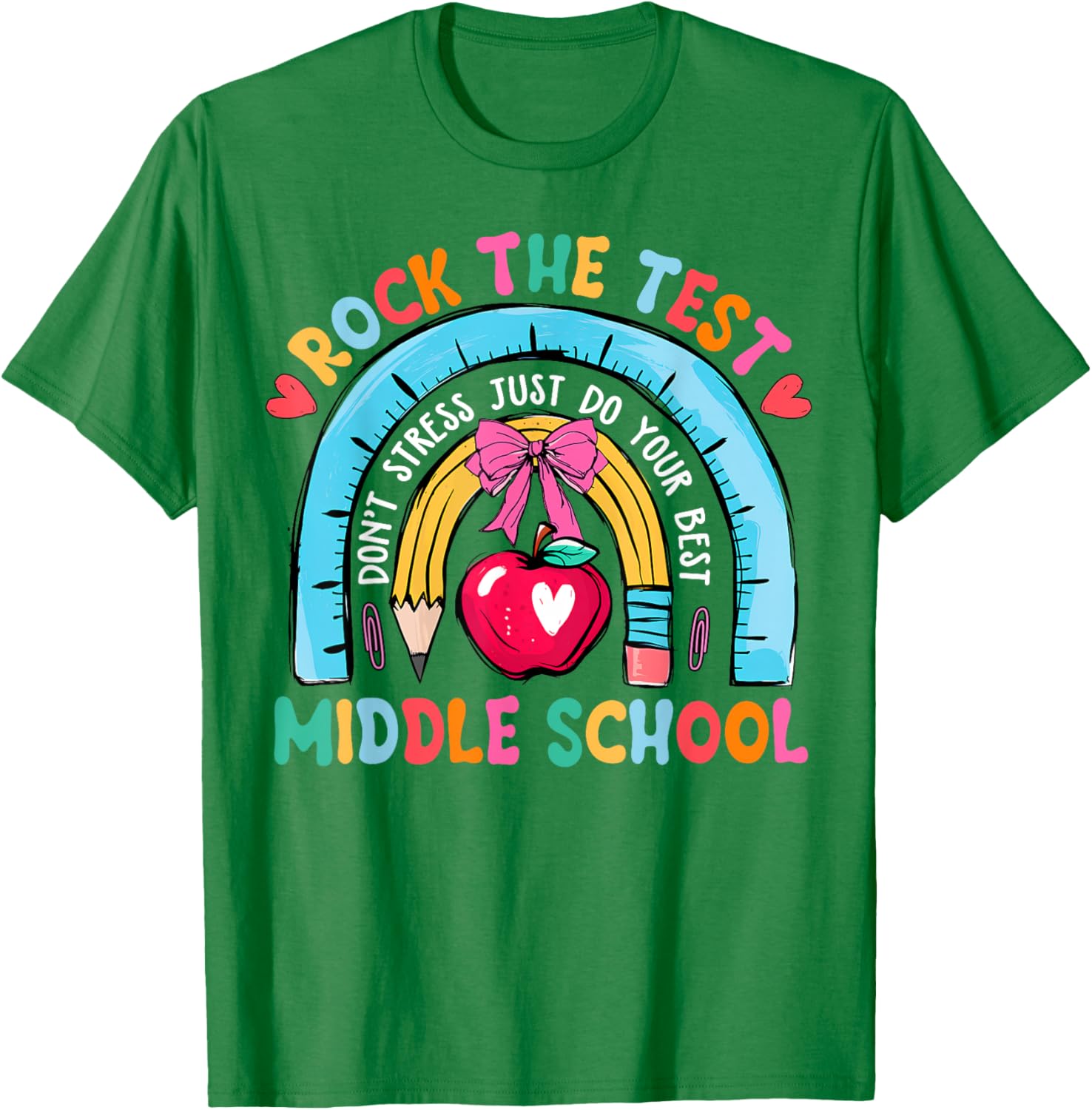 Middle School Teacher Rock The Test Day Testing Day T-Shirt