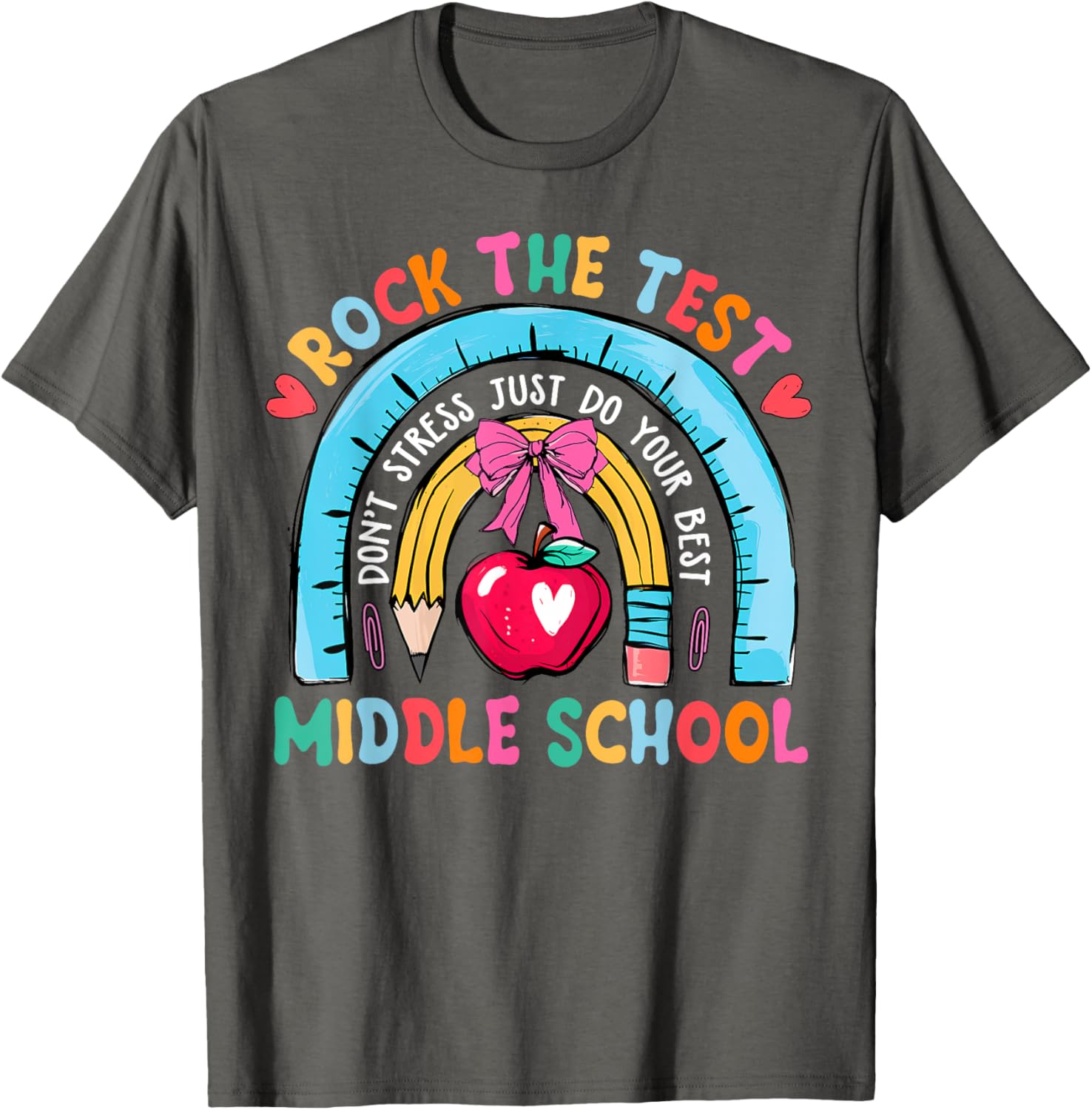 Middle School Teacher Rock The Test Day Testing Day T-Shirt