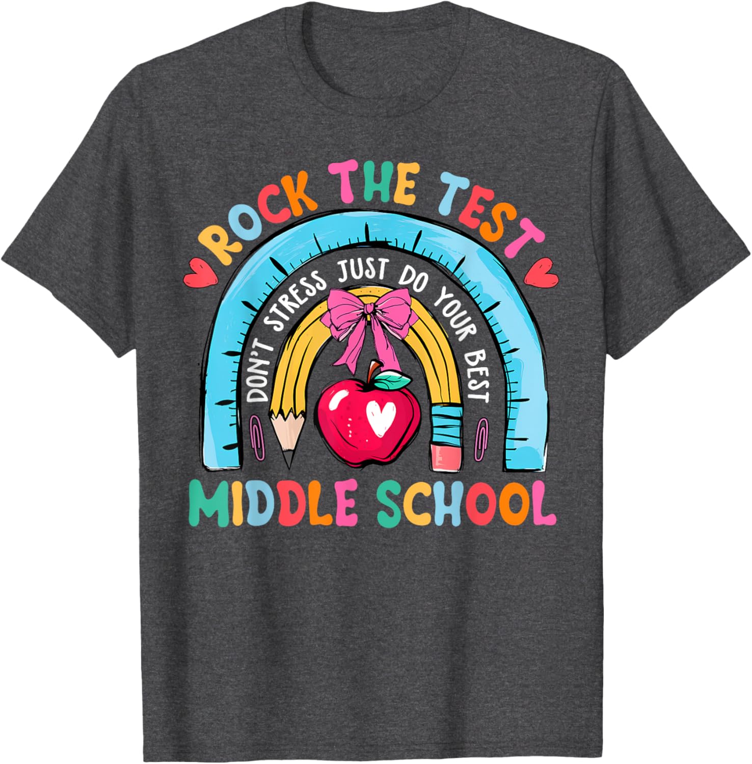 Middle School Teacher Rock The Test Day Testing Day T-Shirt