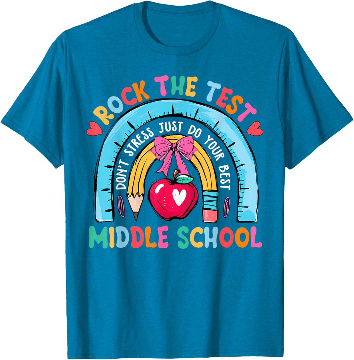 Middle School Teacher Rock The Test Day Testing Day T-Shirt