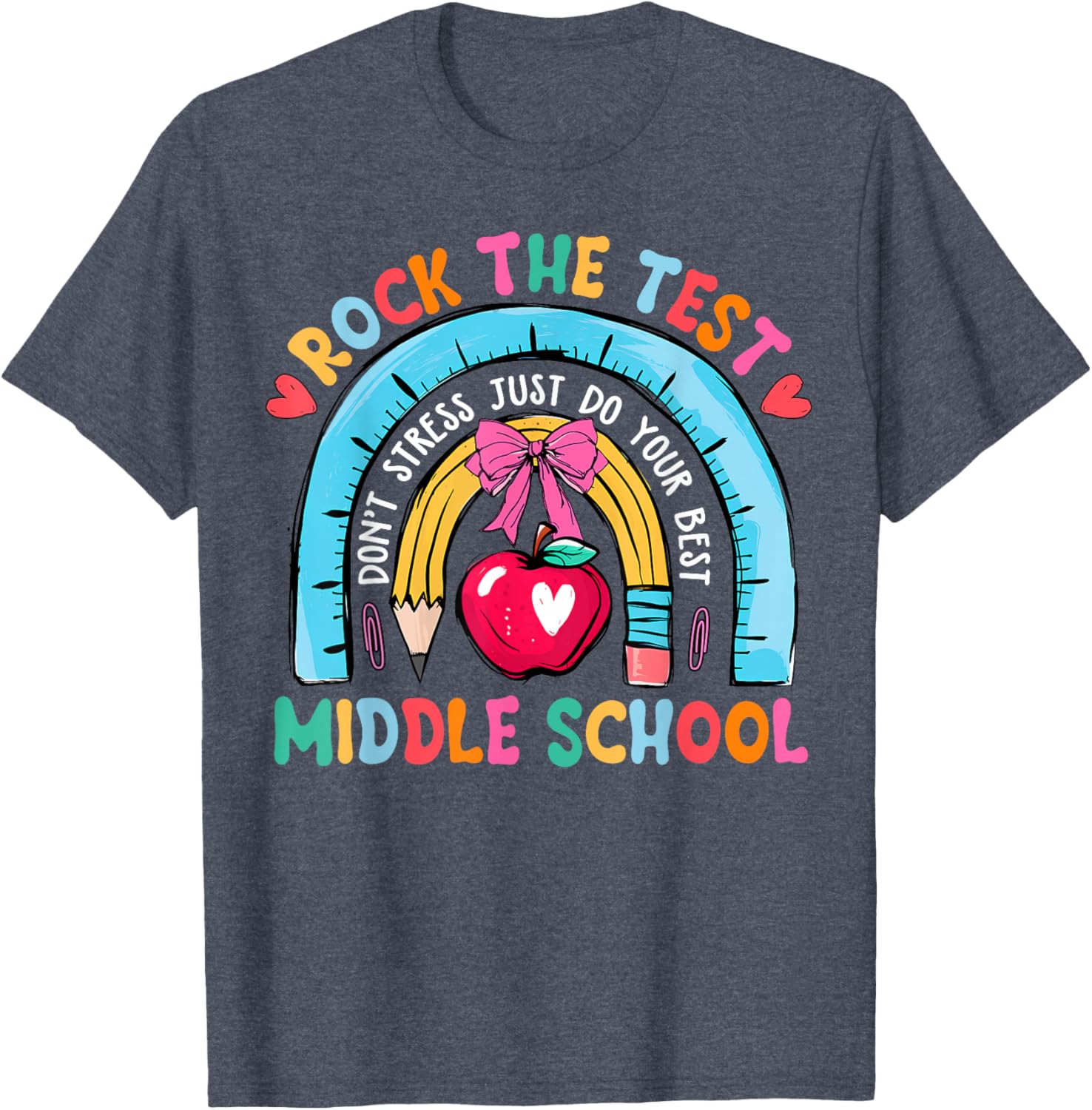 Middle School Teacher Rock The Test Day Testing Day T-Shirt