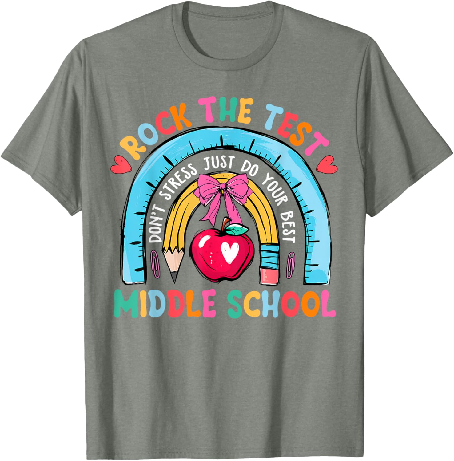 Middle School Teacher Rock The Test Day Testing Day T-Shirt