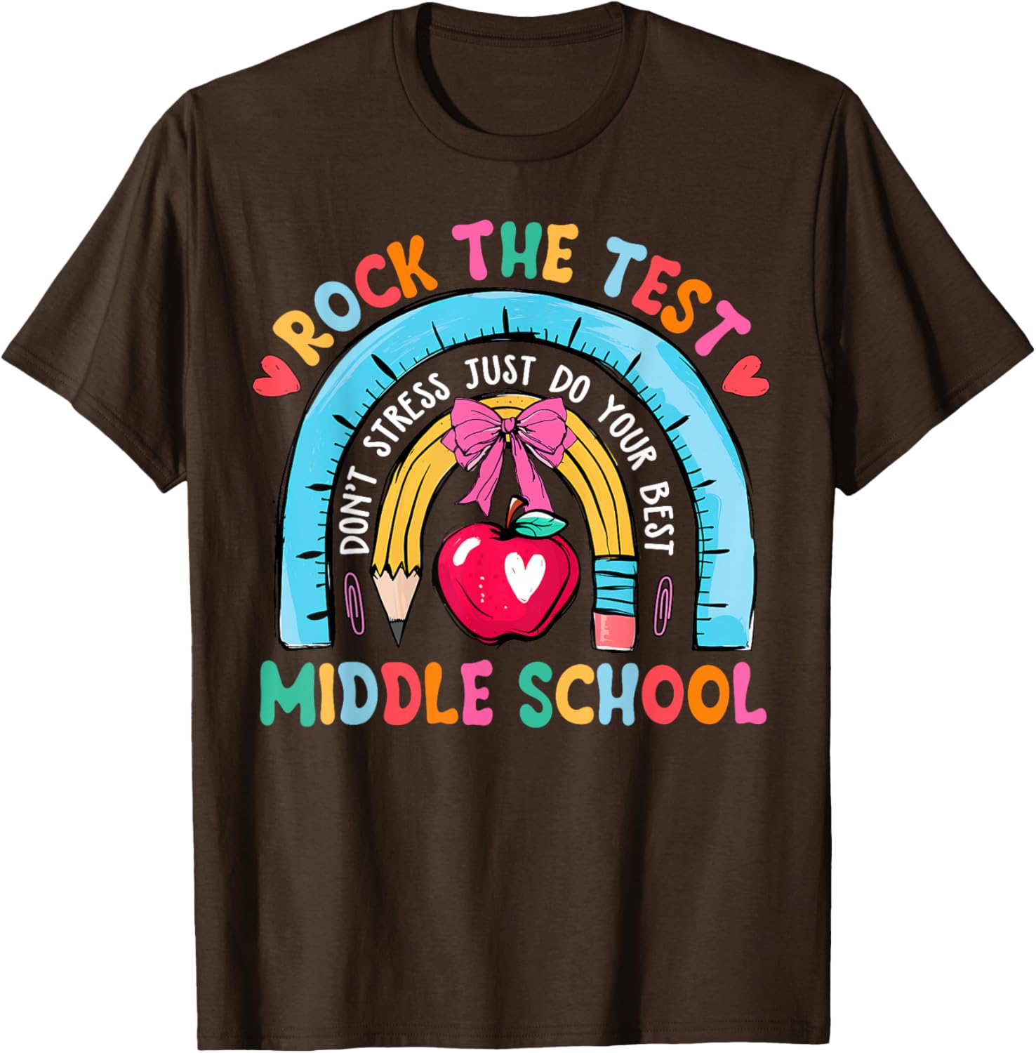 Middle School Teacher Rock The Test Day Testing Day T-Shirt