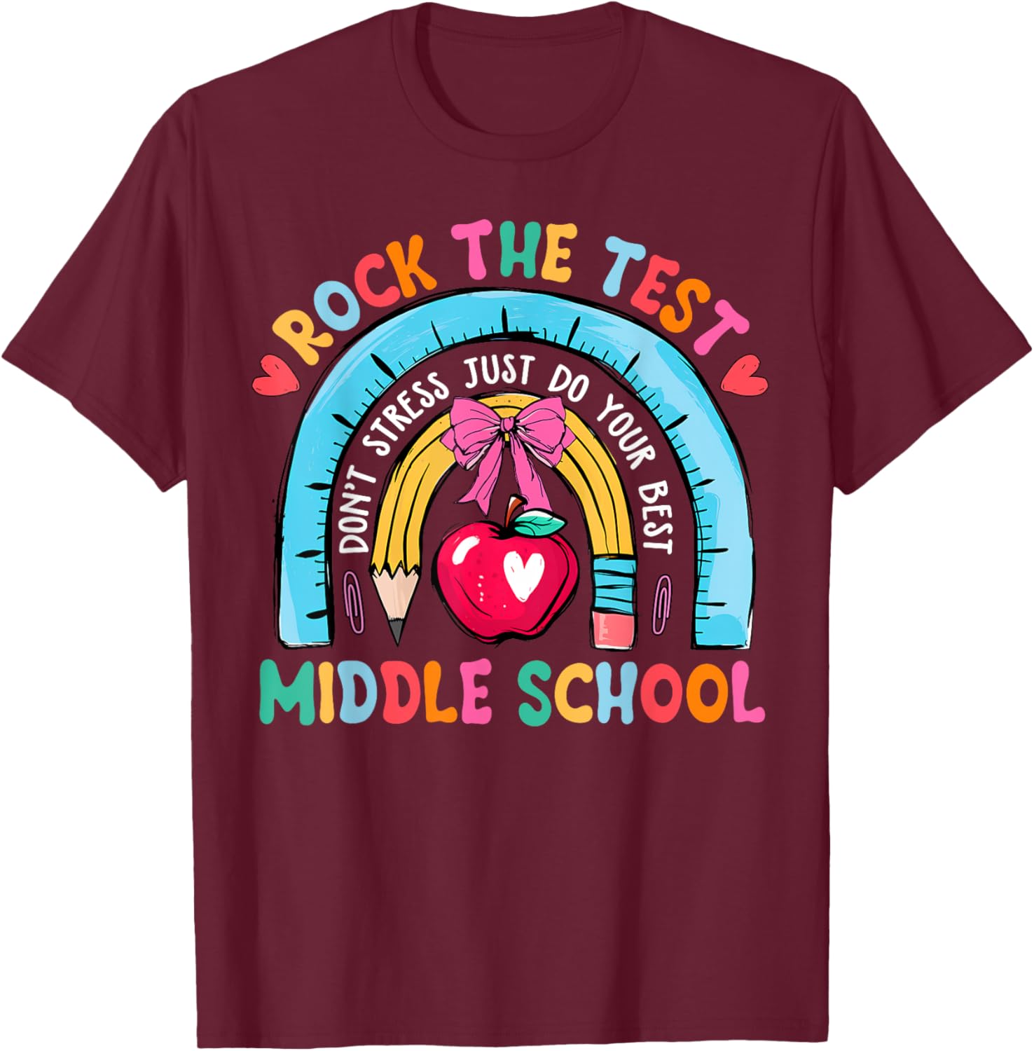 Middle School Teacher Rock The Test Day Testing Day T-Shirt