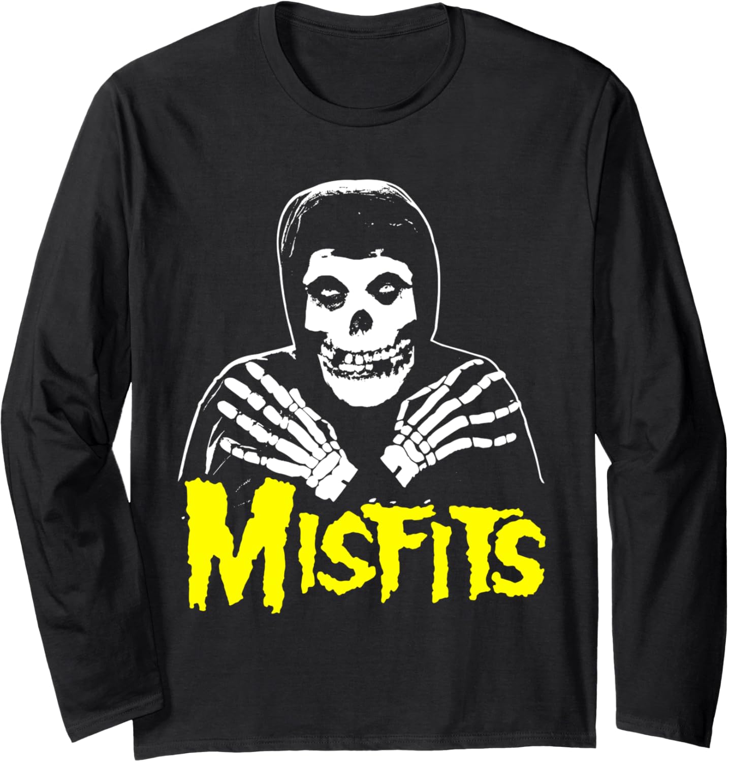 Misfits – Cross Hands Yellow Skull Black Long Sleeve T-Shirt