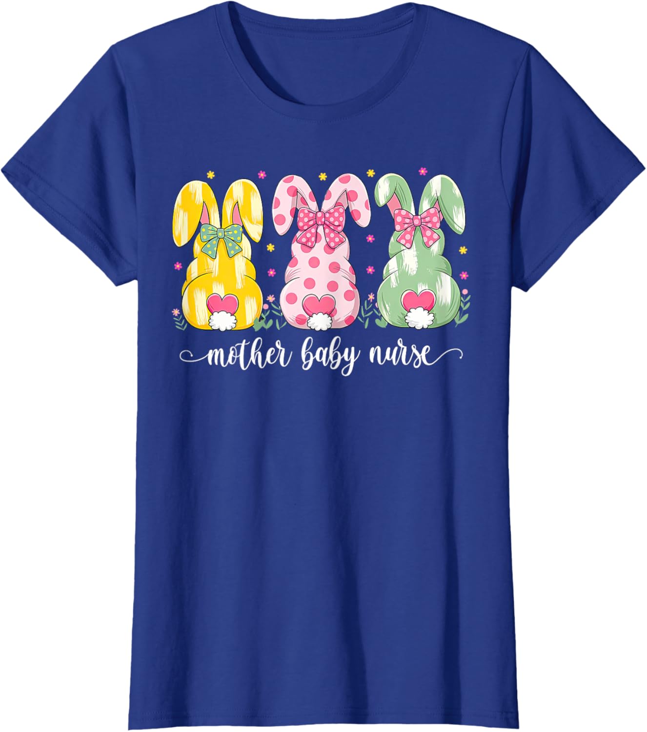 Mother Baby Nurse Bunny Coquette Bow Easter Postpartum Nurse T-Shirt