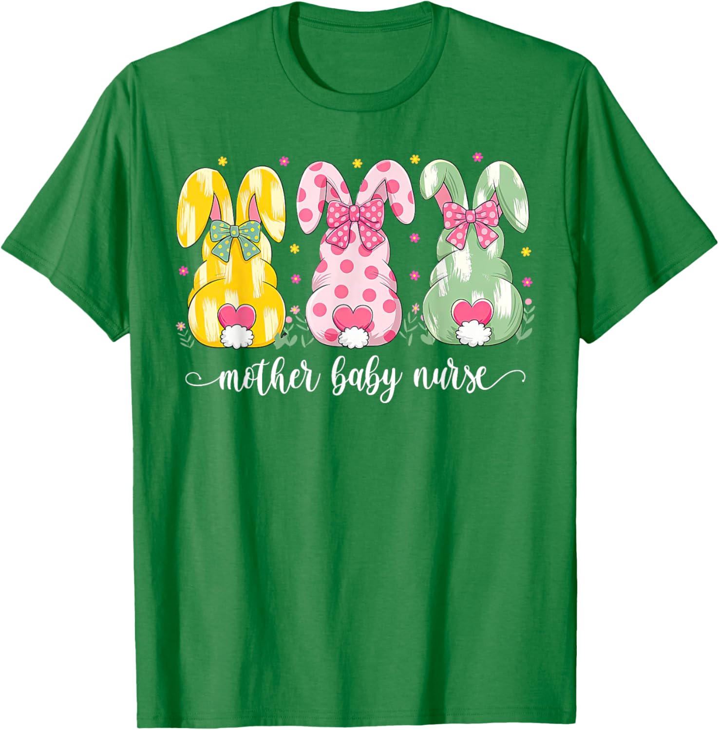 Mother Baby Nurse Bunny Coquette Bow Easter Postpartum Nurse T-Shirt