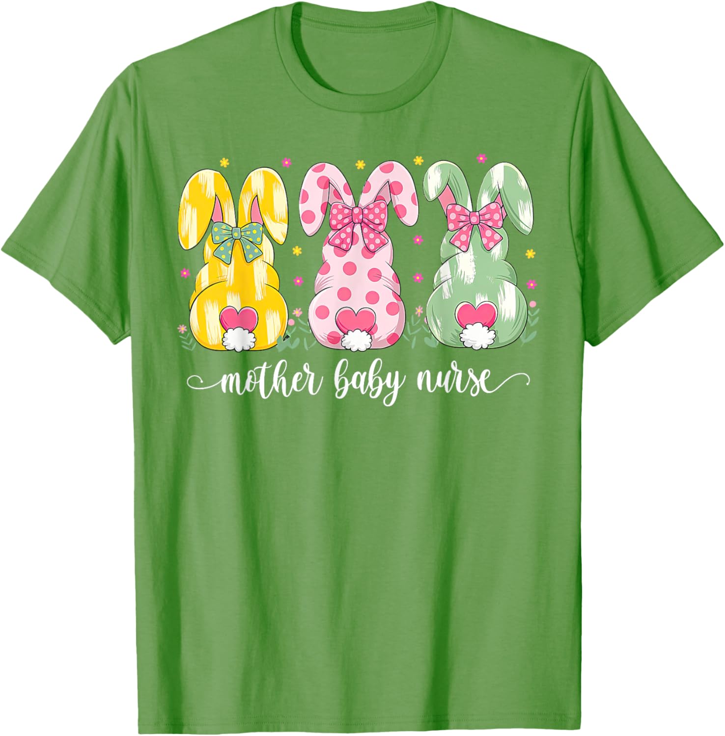 Mother Baby Nurse Bunny Coquette Bow Easter Postpartum Nurse T-Shirt