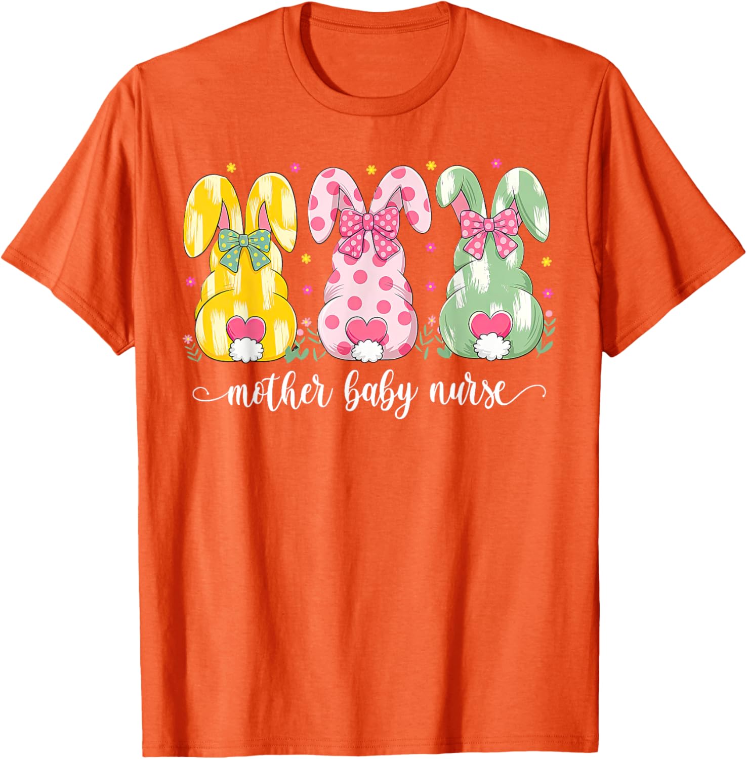 Mother Baby Nurse Bunny Coquette Bow Easter Postpartum Nurse T-Shirt