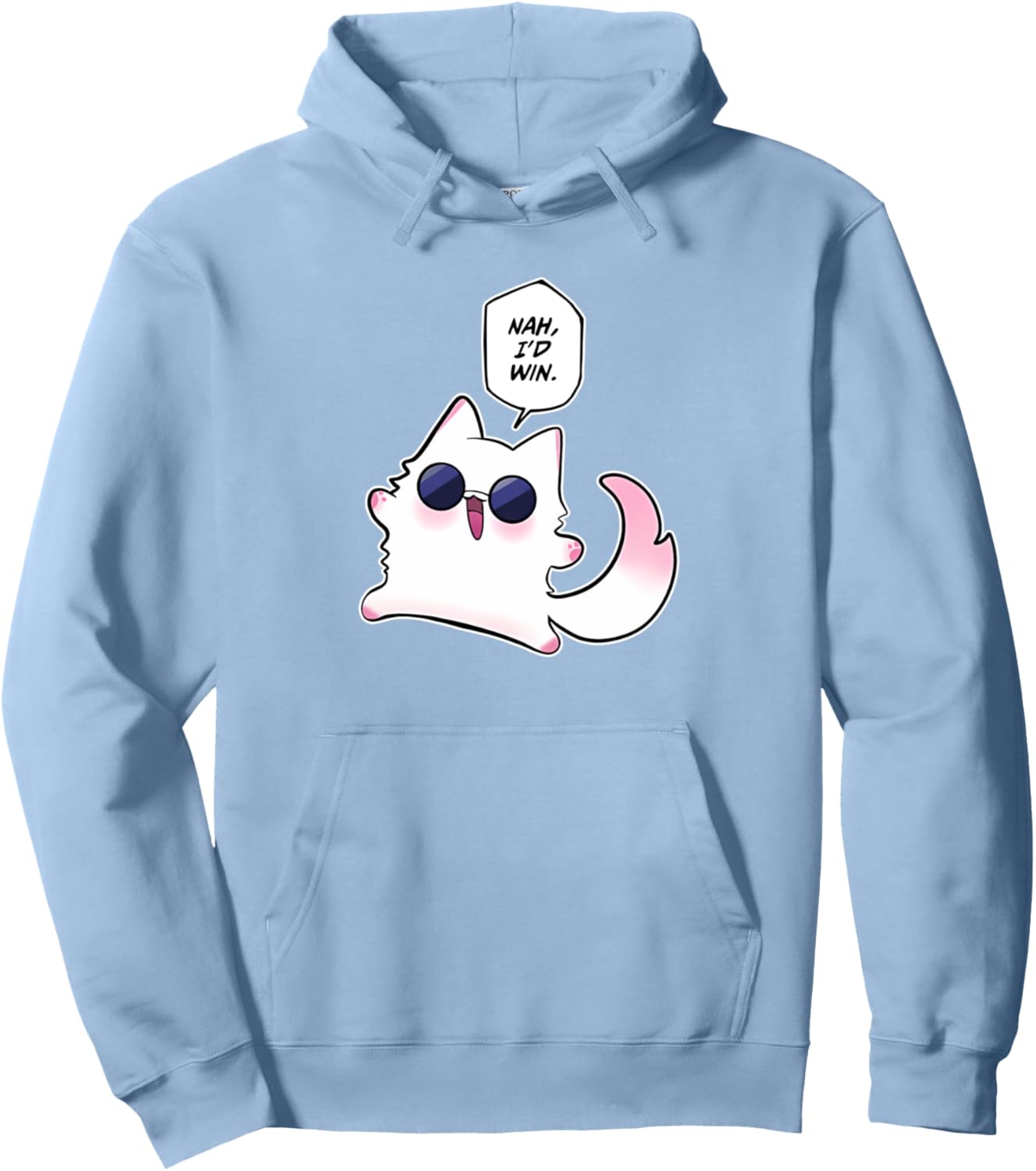 Nah I'd Win Gojo Cat Meme Pullover Hoodie