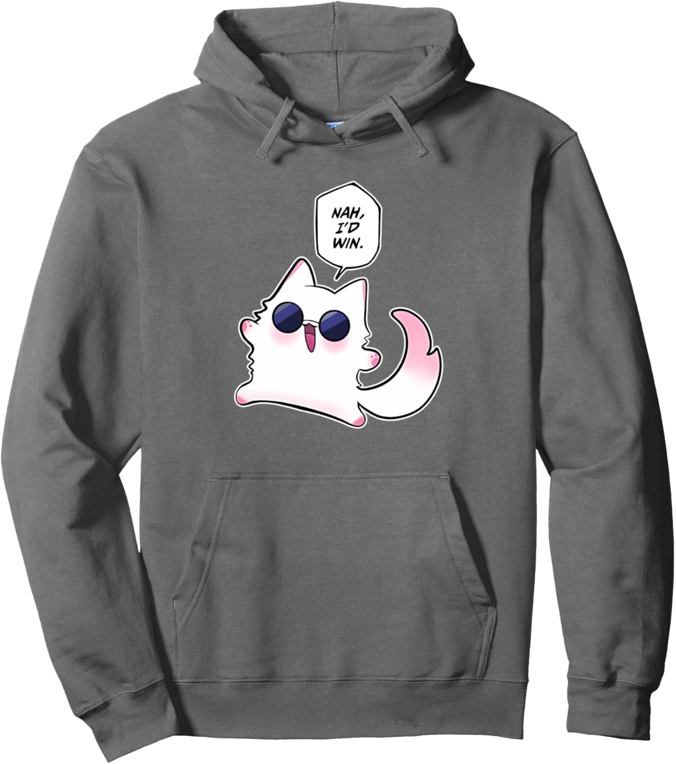 Nah I'd Win Gojo Cat Meme Pullover Hoodie