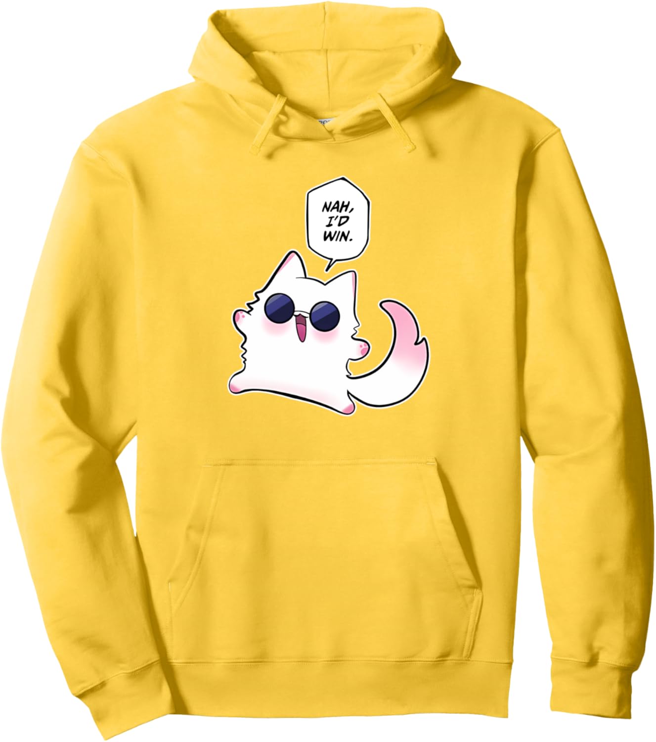 Nah I'd Win Gojo Cat Meme Pullover Hoodie