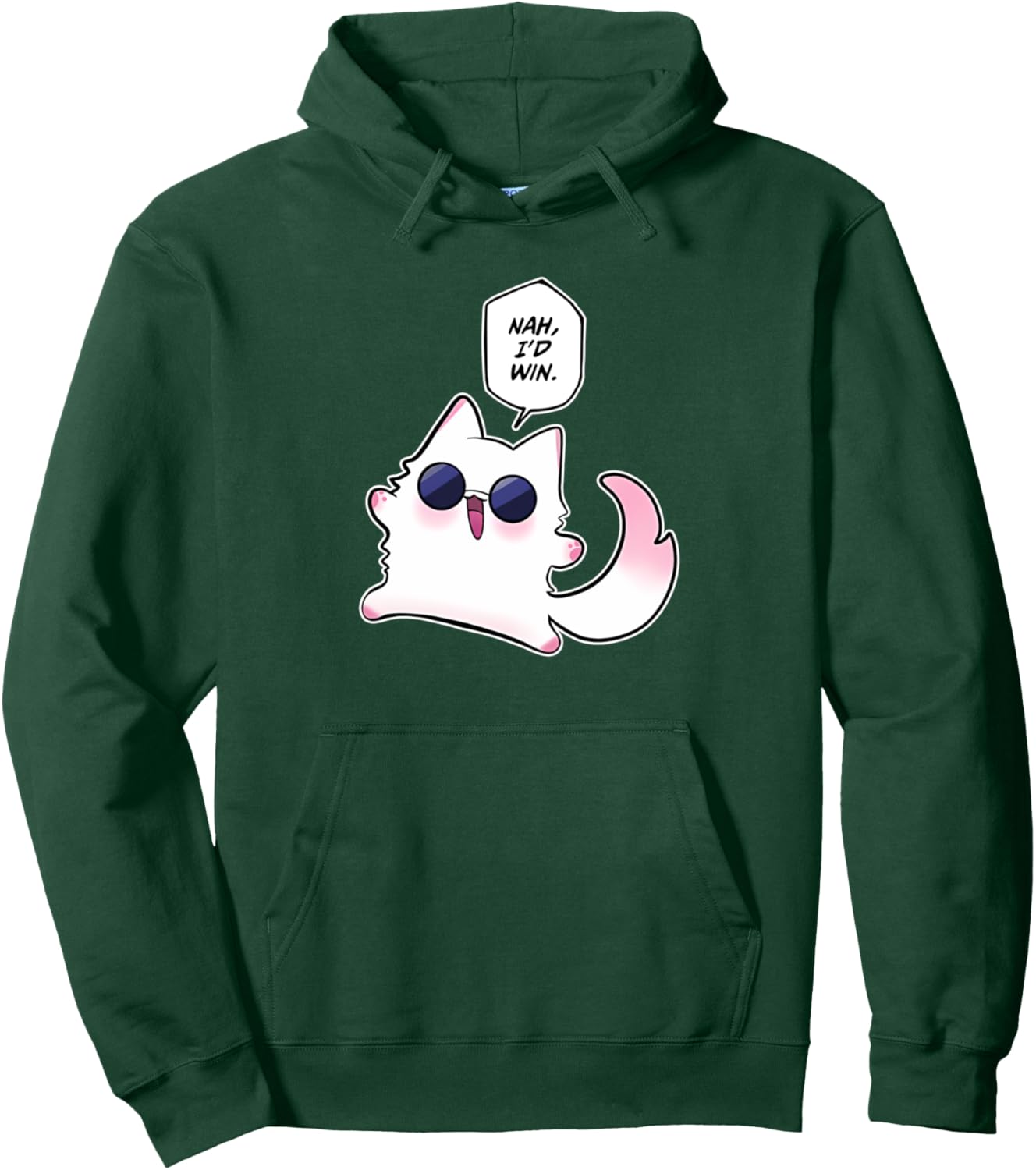 Nah I'd Win Gojo Cat Meme Pullover Hoodie