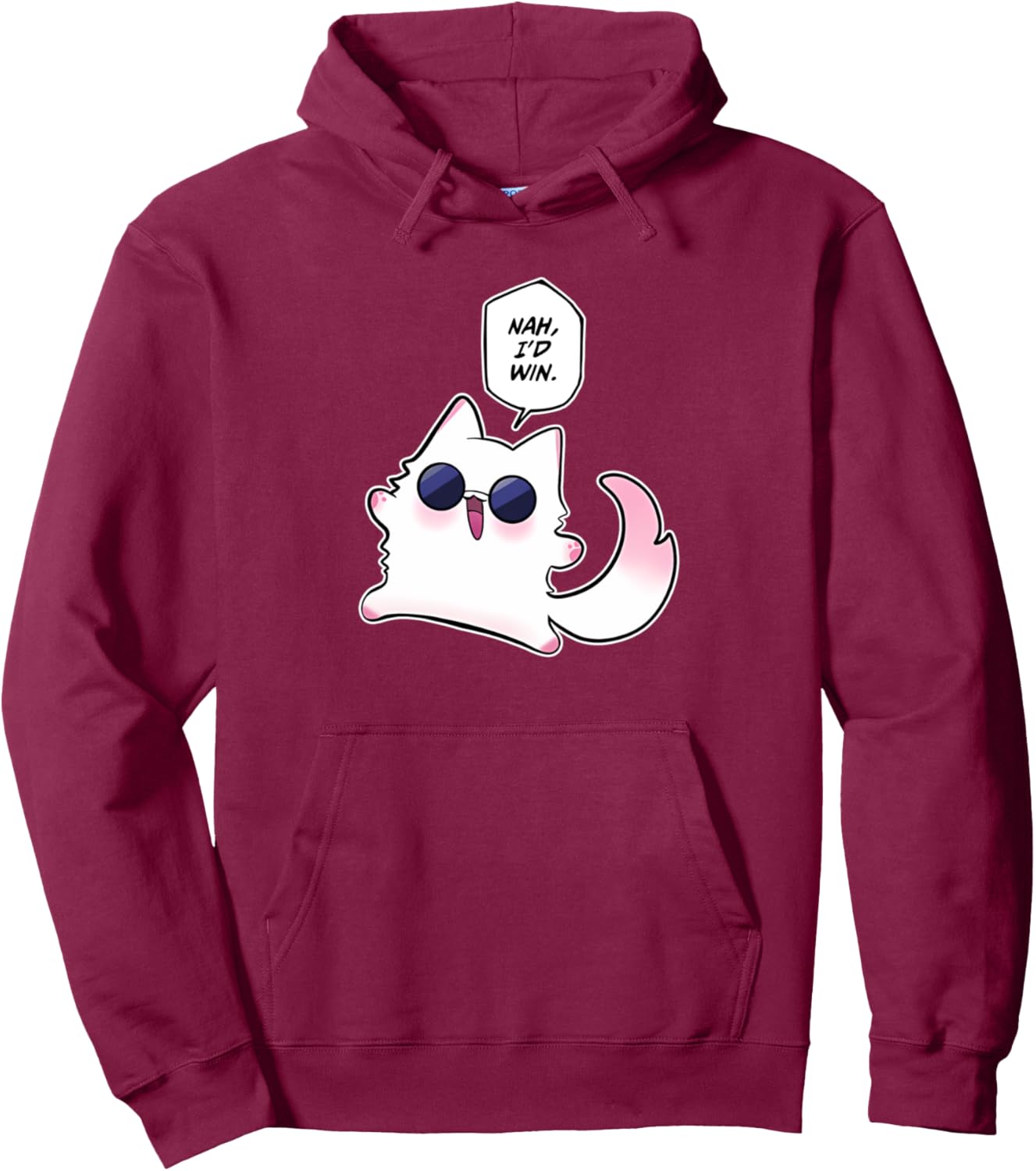 Nah I'd Win Gojo Cat Meme Pullover Hoodie