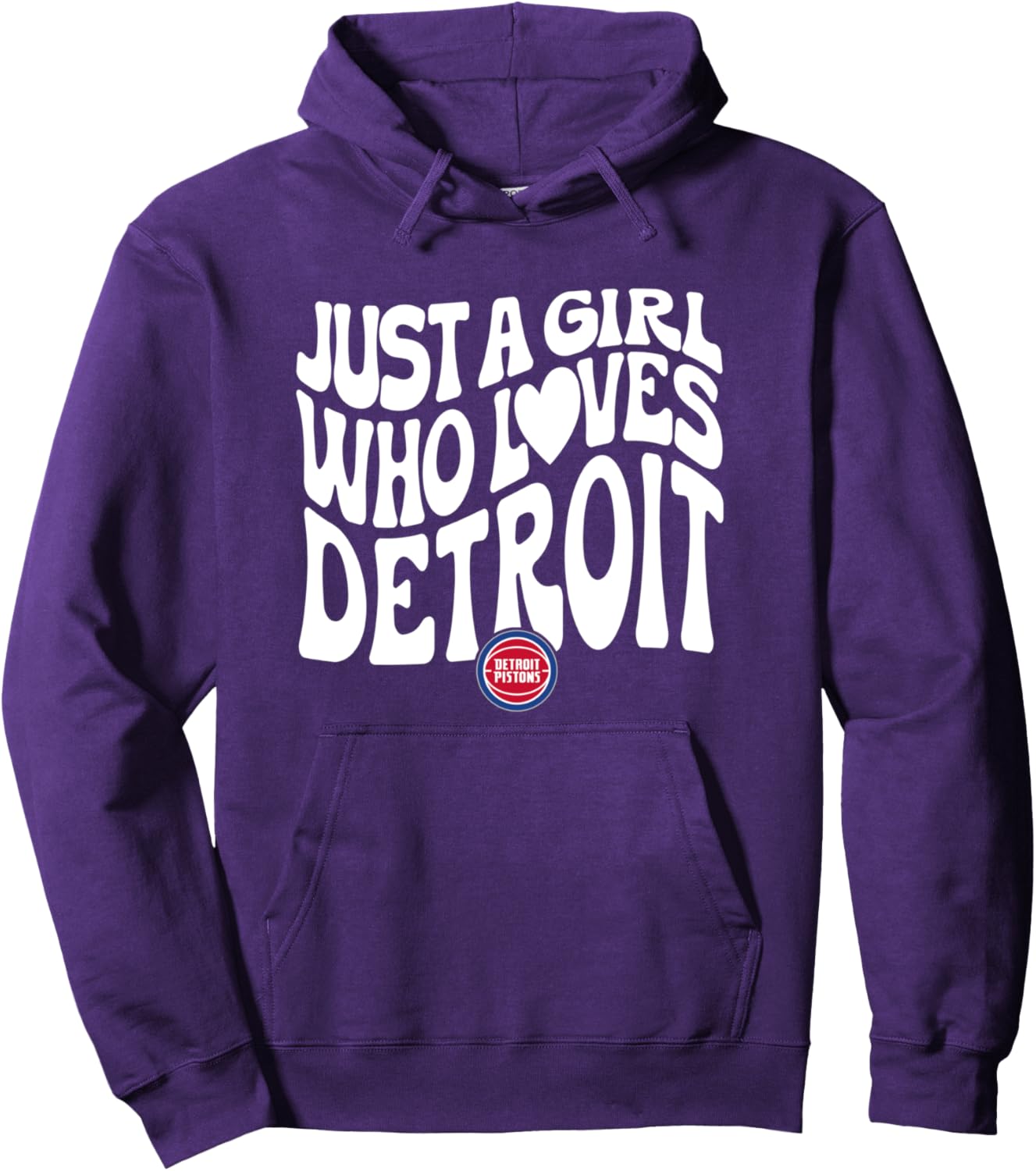 NBA Just A Girl Who Loves Detroit Wavy Pistons Logo Pullover Hoodie