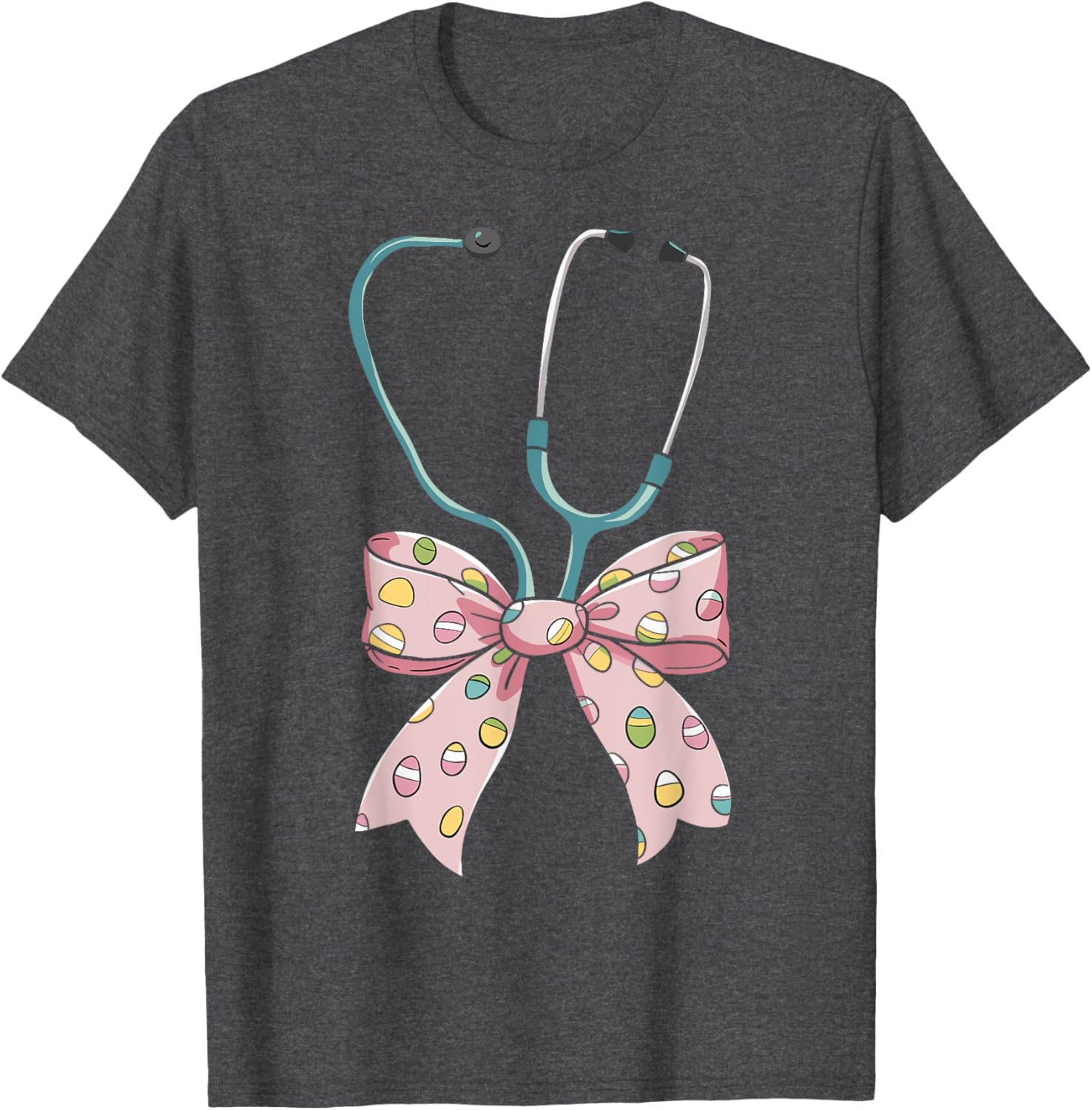 Nurse Coquette Bow Easter Bunny Eggs Ear Nursing Doctor Cute T-Shirt