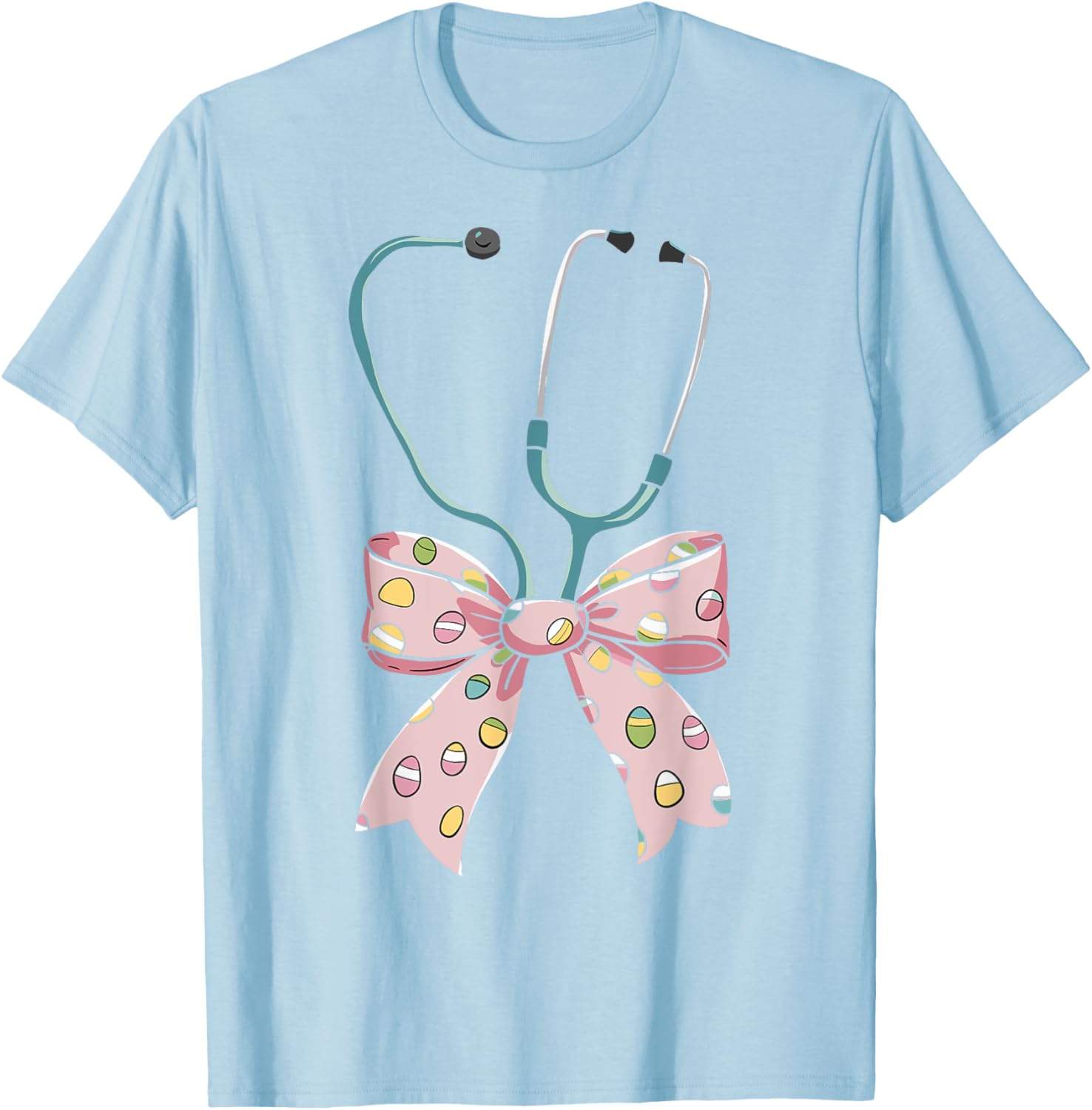 Nurse Coquette Bow Easter Bunny Eggs Ear Nursing Doctor Cute T-Shirt