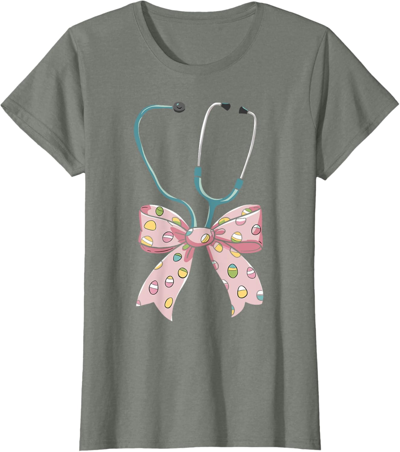 Nurse Coquette Bow Easter Bunny Eggs Ear Nursing Doctor Cute T-Shirt