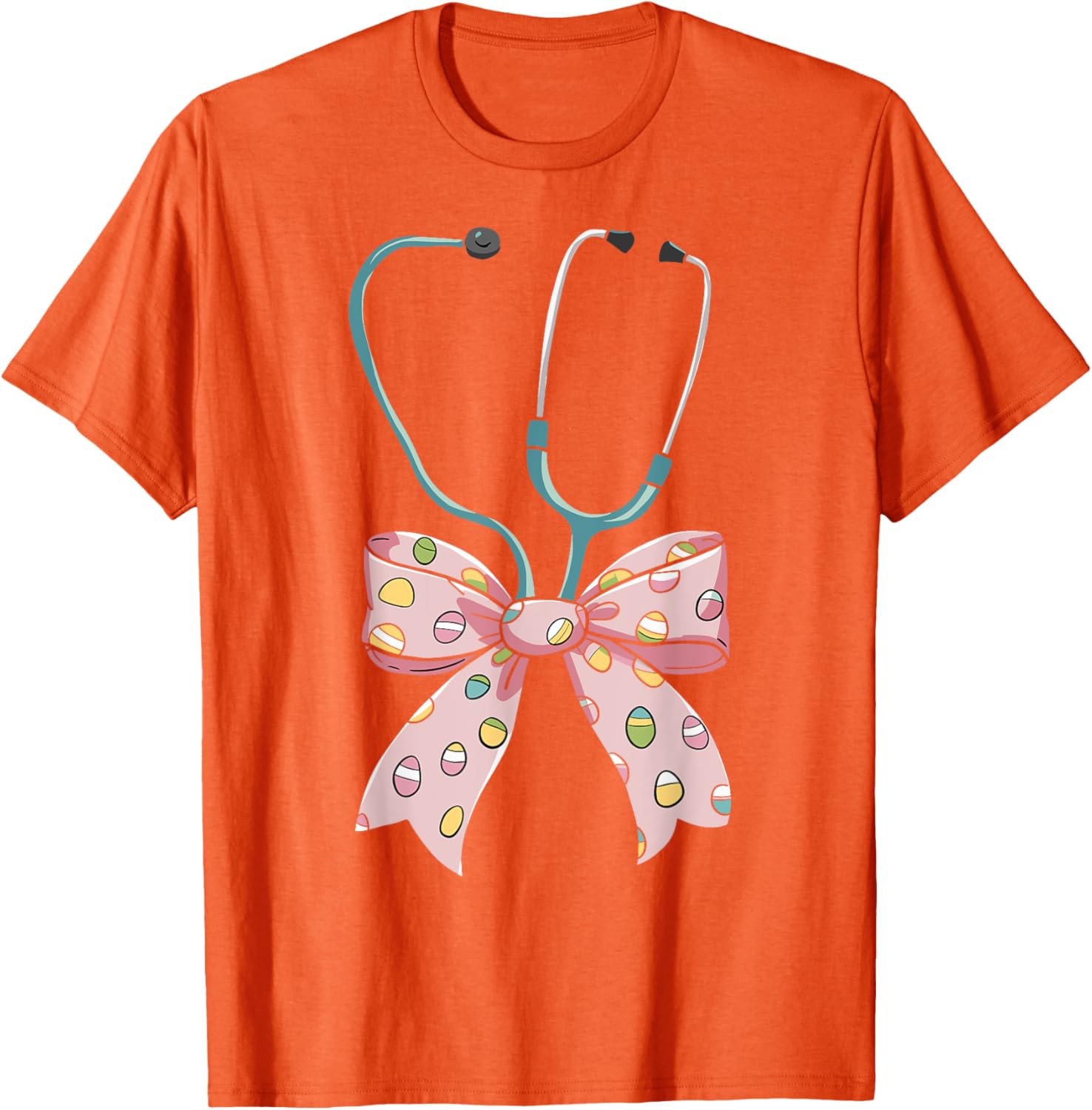 Nurse Coquette Bow Easter Bunny Eggs Ear Nursing Doctor Cute T-Shirt