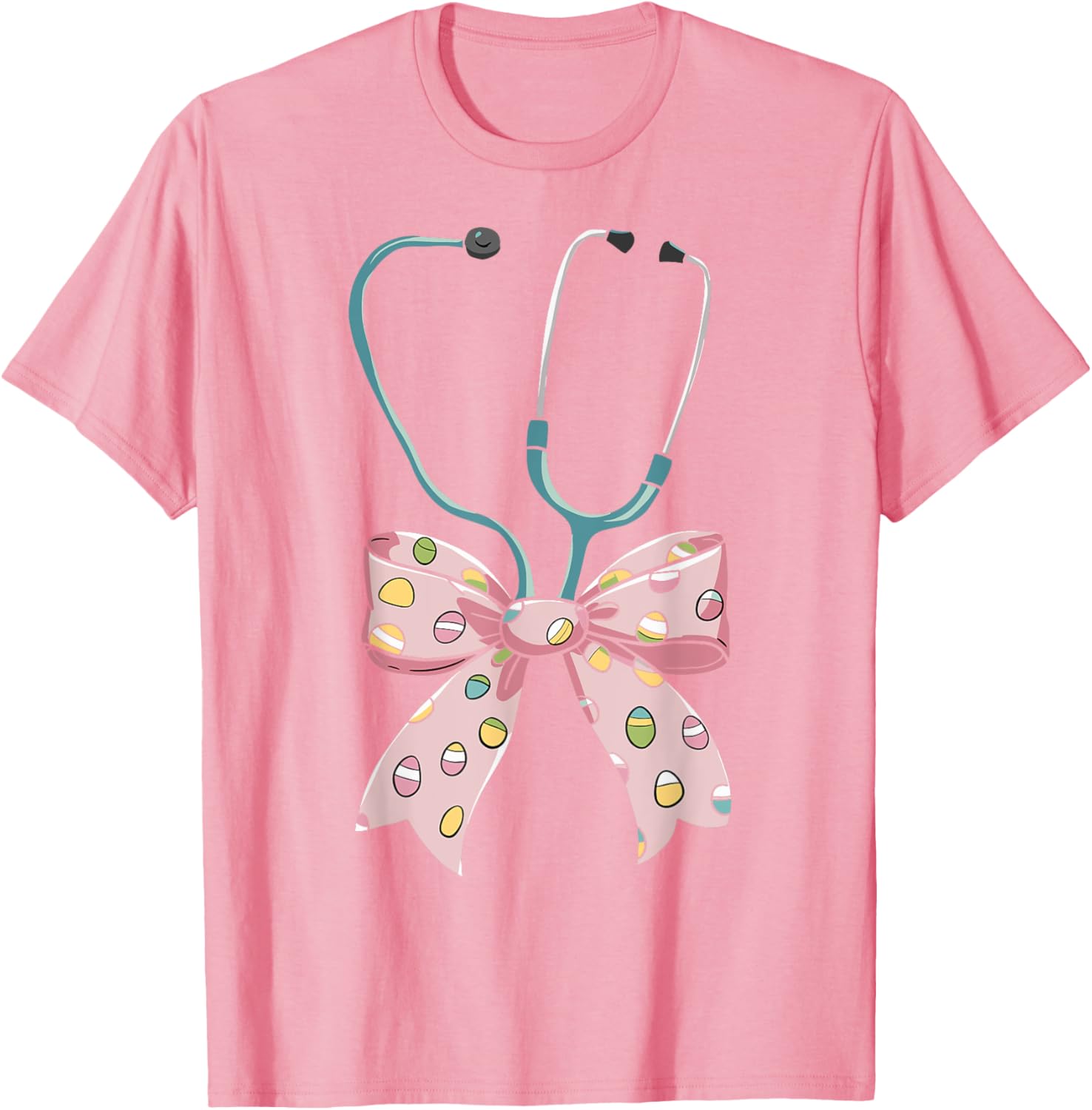 Nurse Coquette Bow Easter Bunny Eggs Ear Nursing Doctor Cute T-Shirt