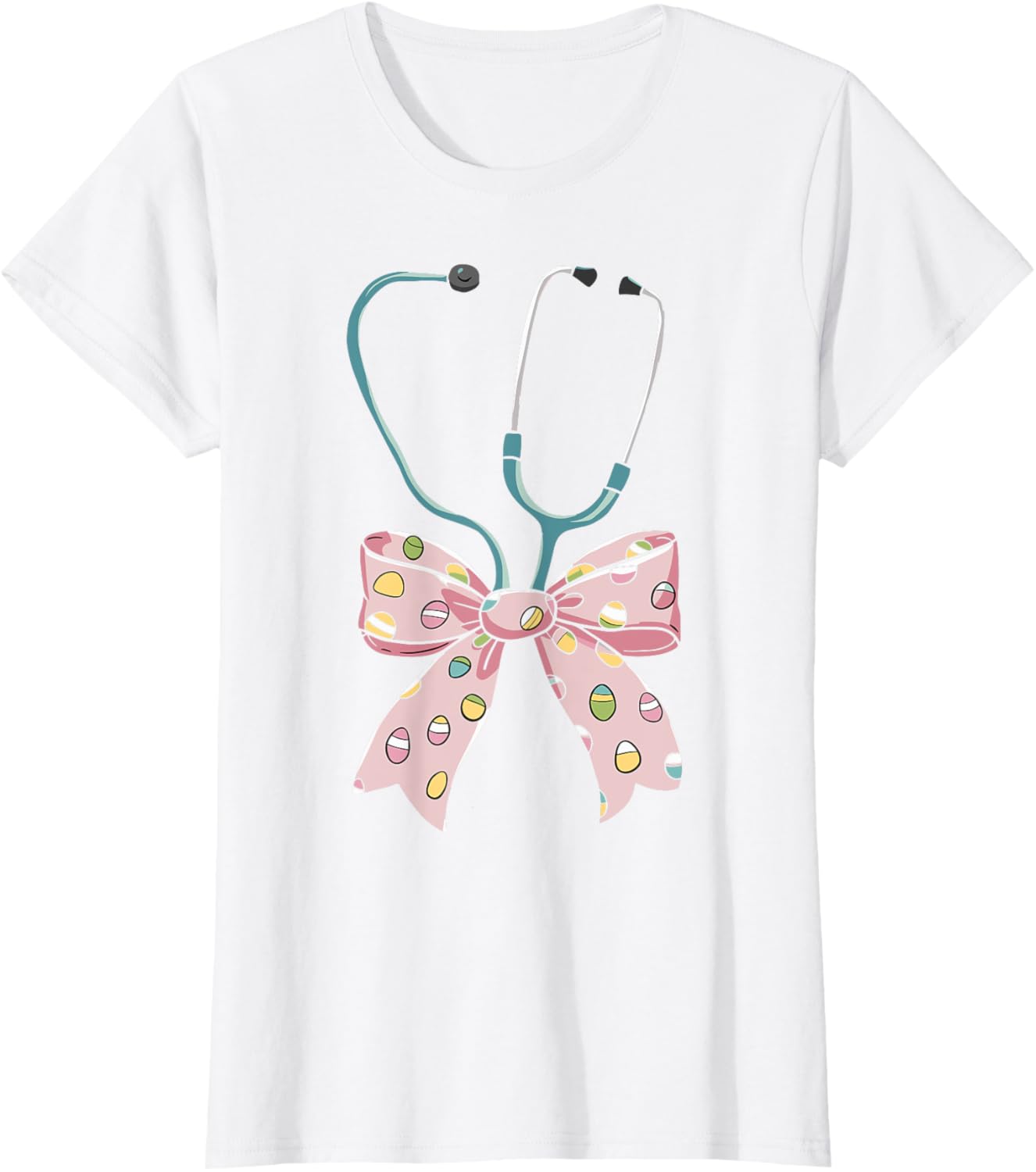 Nurse Coquette Bow Easter Bunny Eggs Ear Nursing Doctor Cute T-Shirt