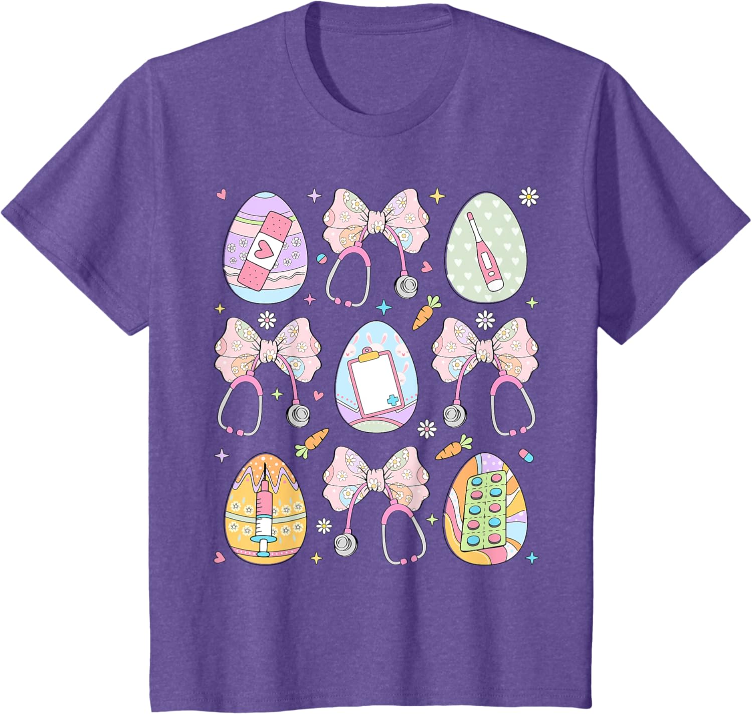 Nurse Coquette Bow Easter Bunny Eggs Ear Nursing Doctor Cute T-Shirt