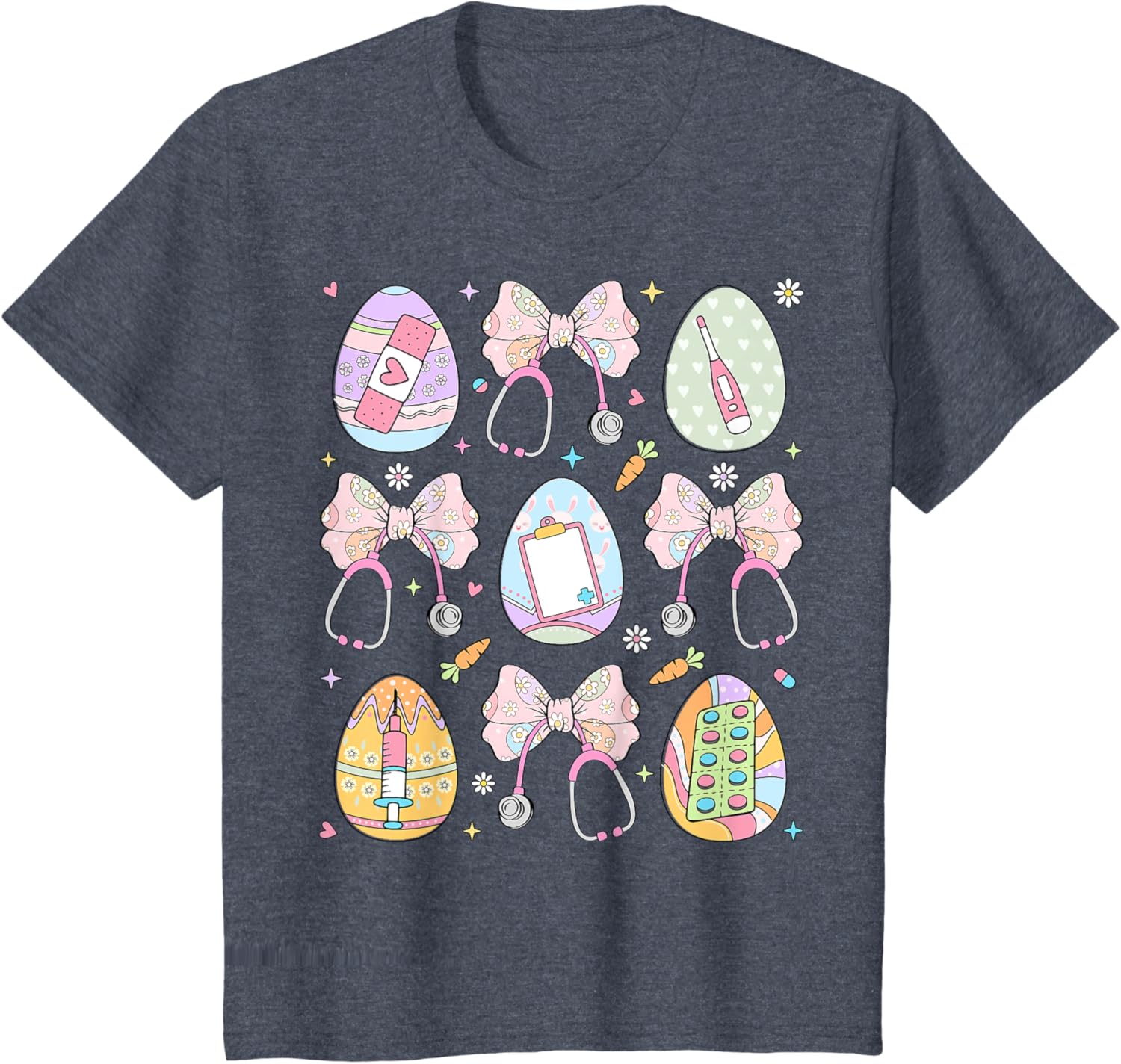 Nurse Coquette Bow Easter Bunny Eggs Ear Nursing Doctor Cute T-Shirt