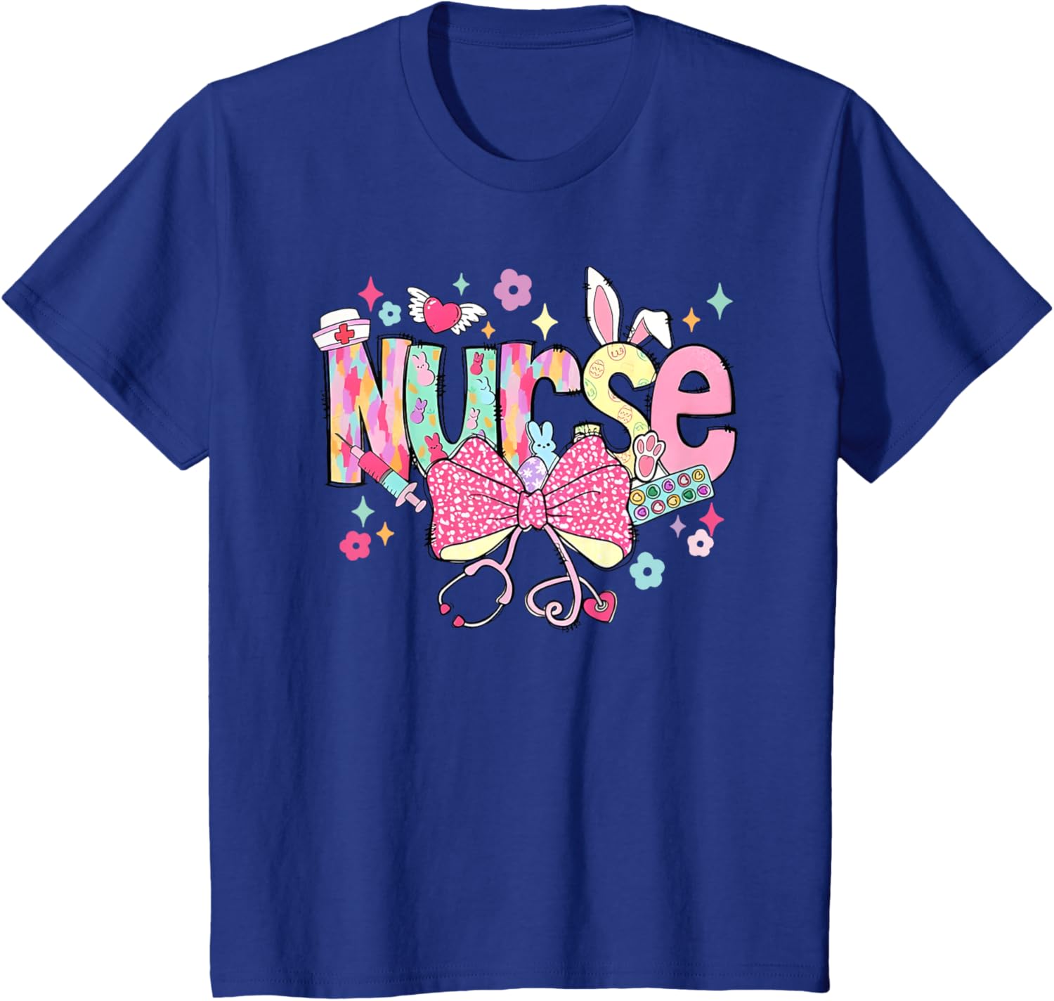 Nurse Easter Day Cute Coquette Stethoscope Nursing Easter T-Shirt