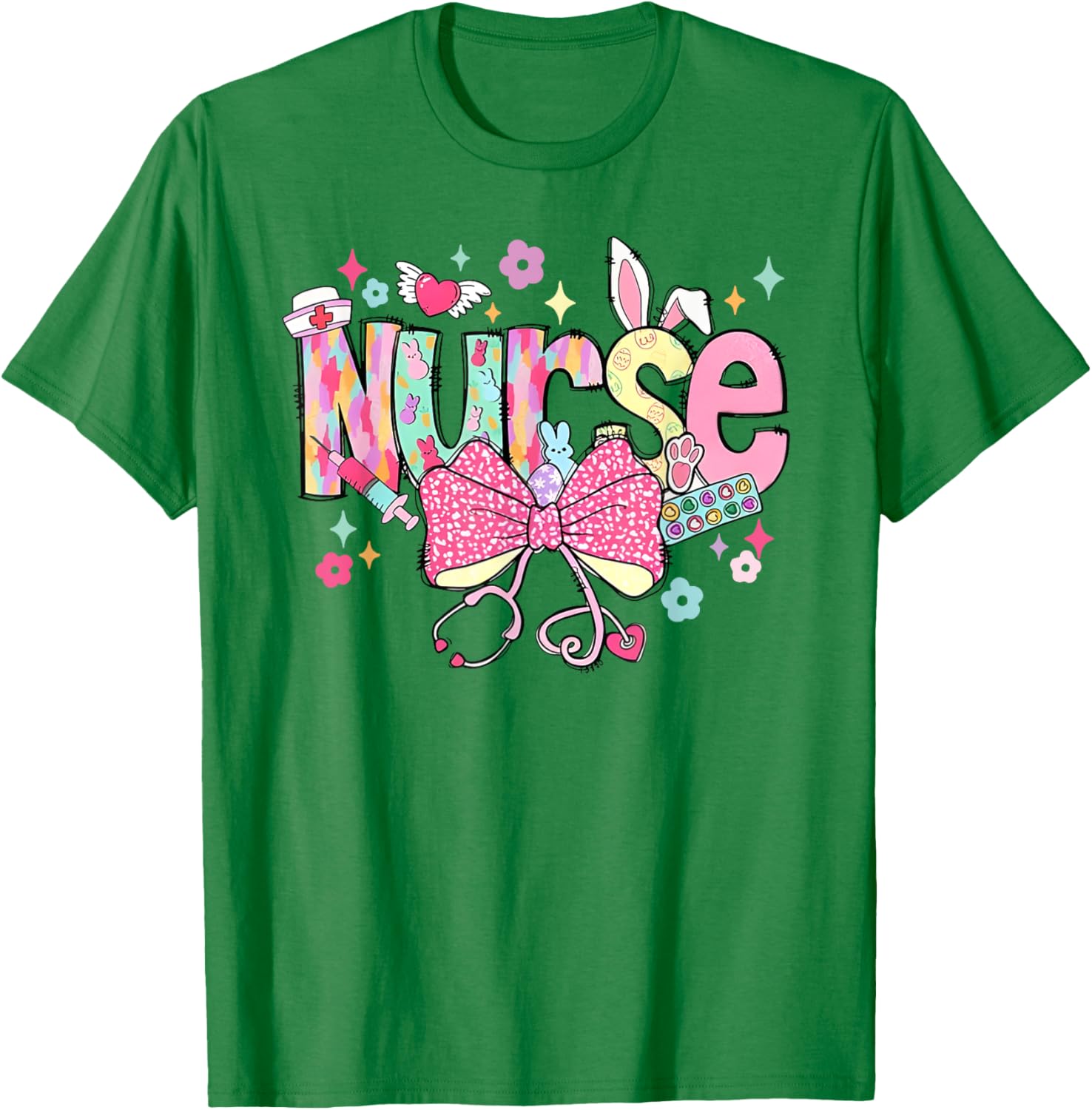 Nurse Easter Day Cute Coquette Stethoscope Nursing Easter T-Shirt